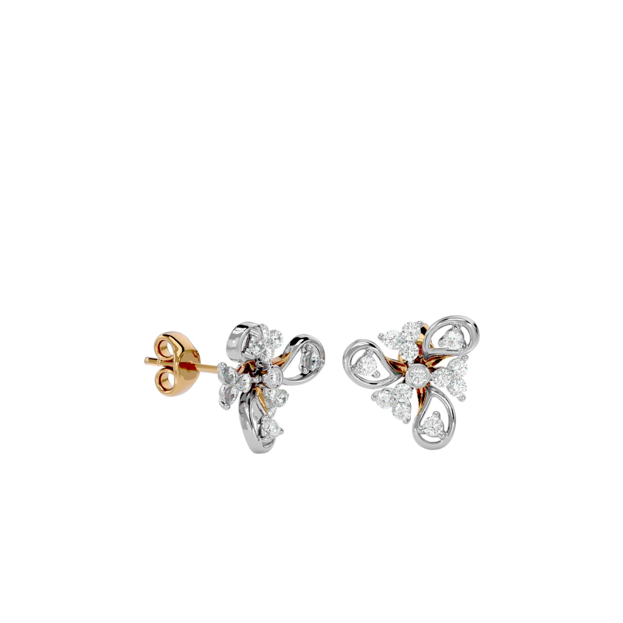 Light Minimalist Diamond Ring Earrings Pendant Set 3D print model_23