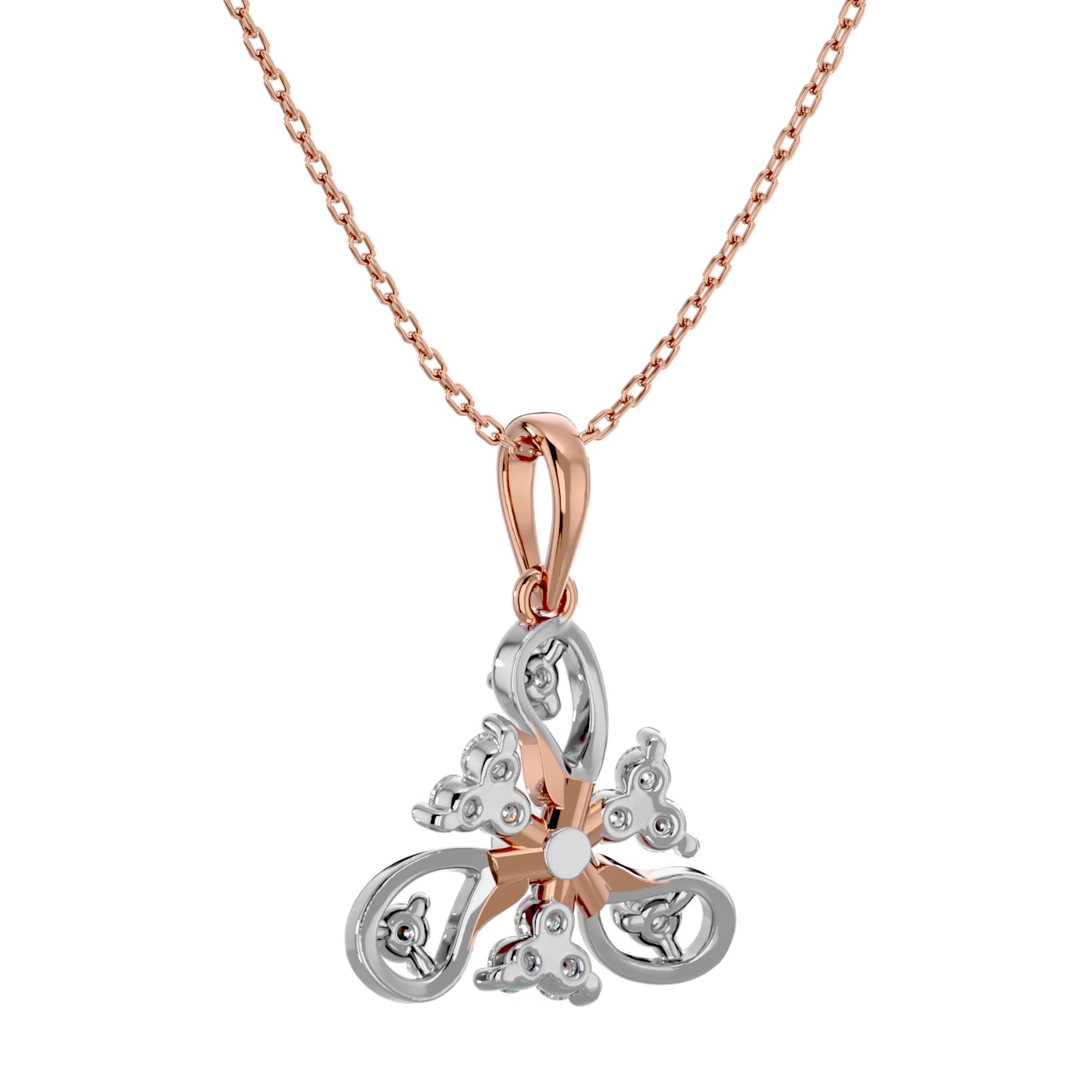 Light Minimalist Diamond Ring Earrings Pendant Set 3D print model_2