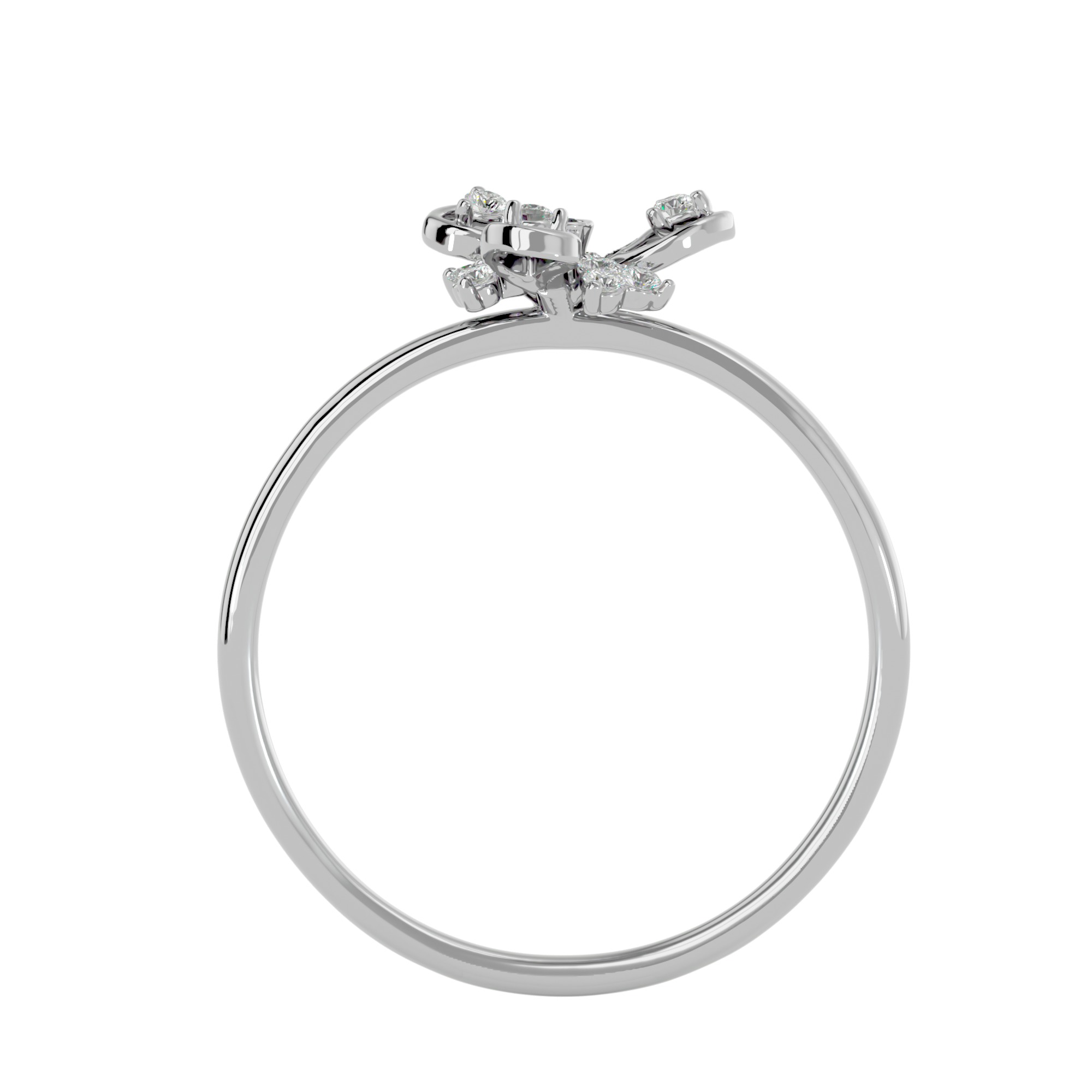 Light Minimalist Diamond Ring Earrings Pendant Set 3D print model_22