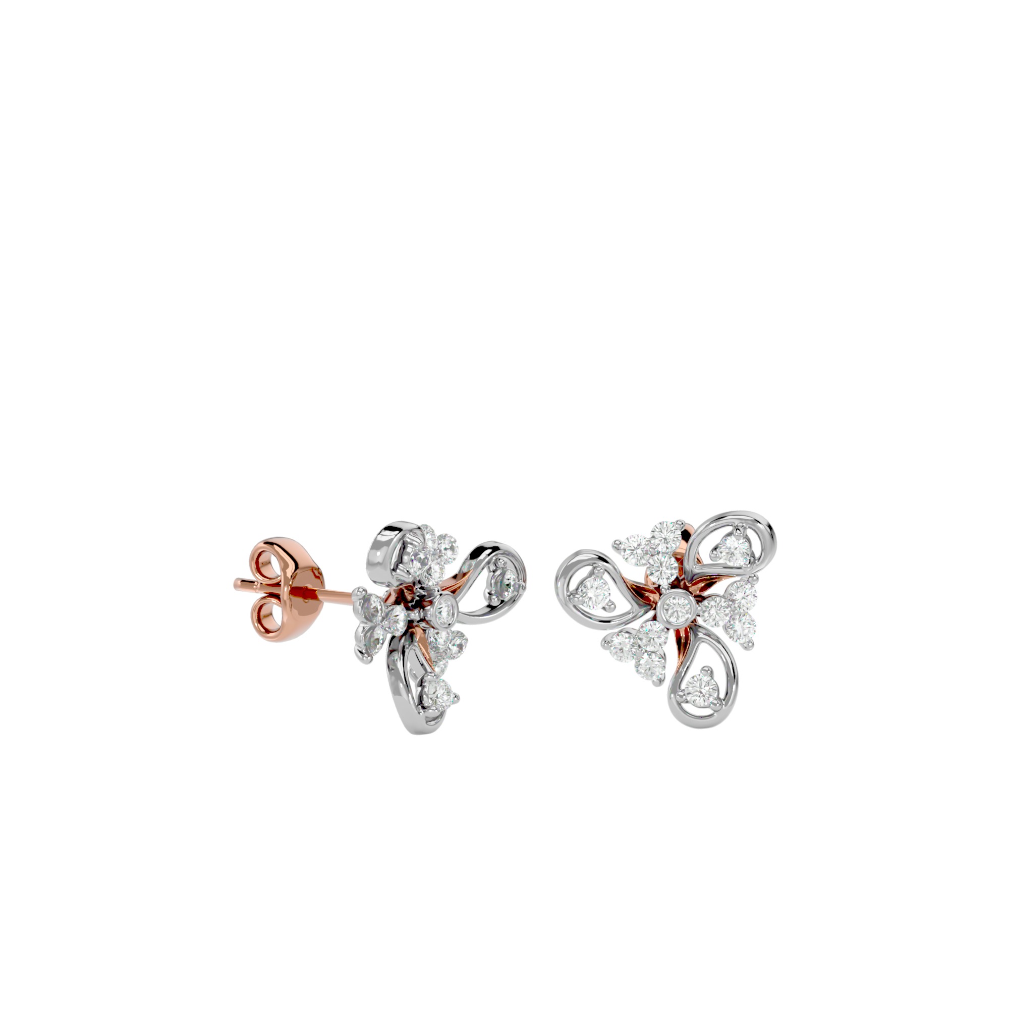 Light Minimalist Diamond Ring Earrings Pendant Set 3D print model_26