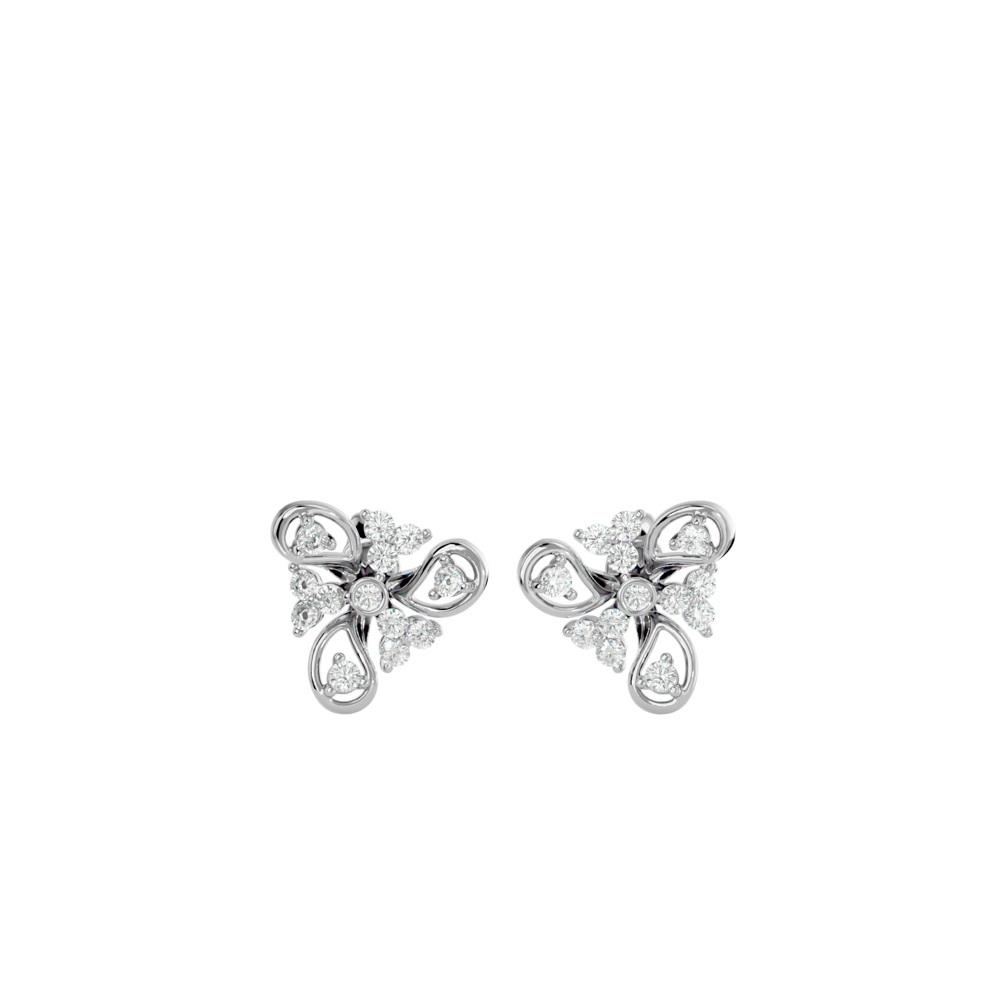 Light Minimalist Diamond Ring Earrings Pendant Set 3D print model_8