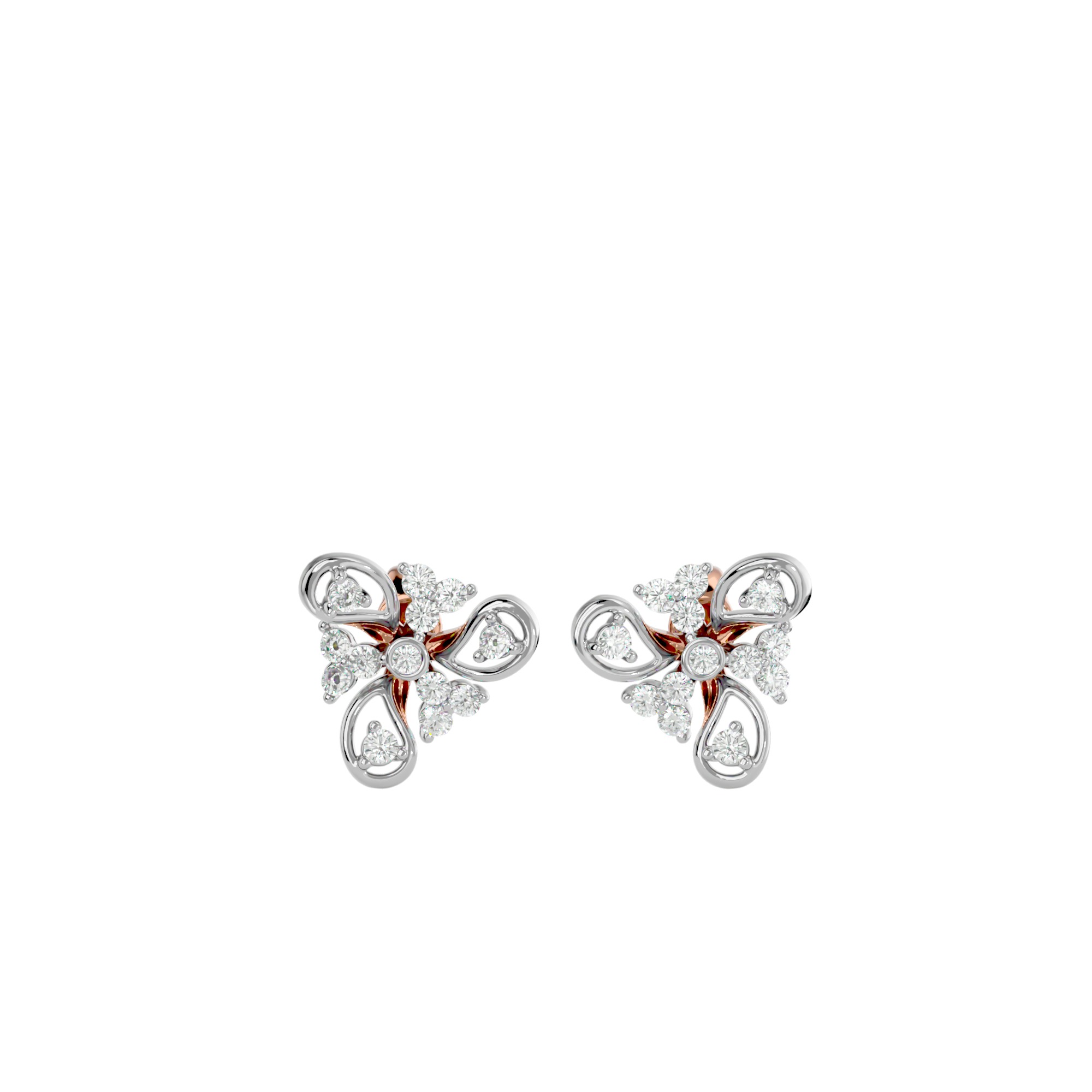 Light Minimalist Diamond Ring Earrings Pendant Set 3D print model_1