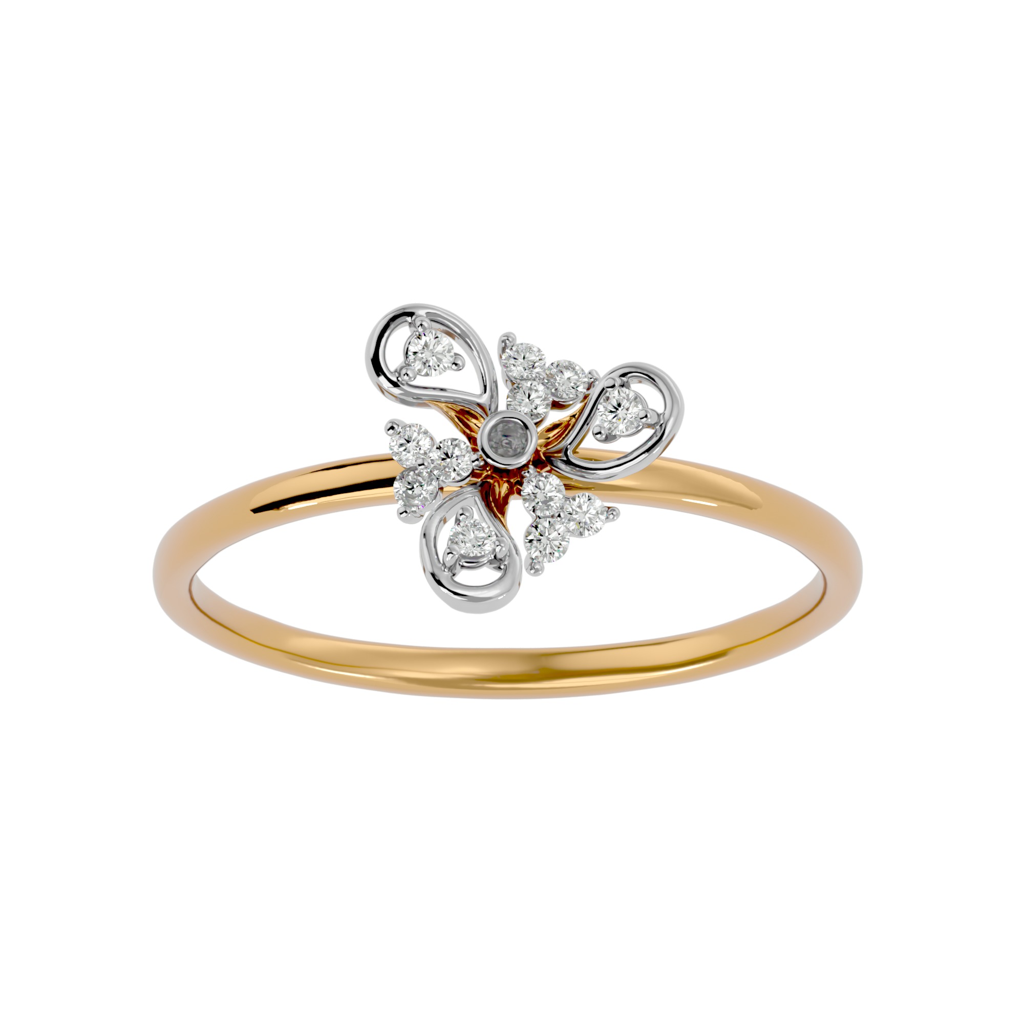 Light Minimalist Diamond Ring Earrings Pendant Set 3D print model_7