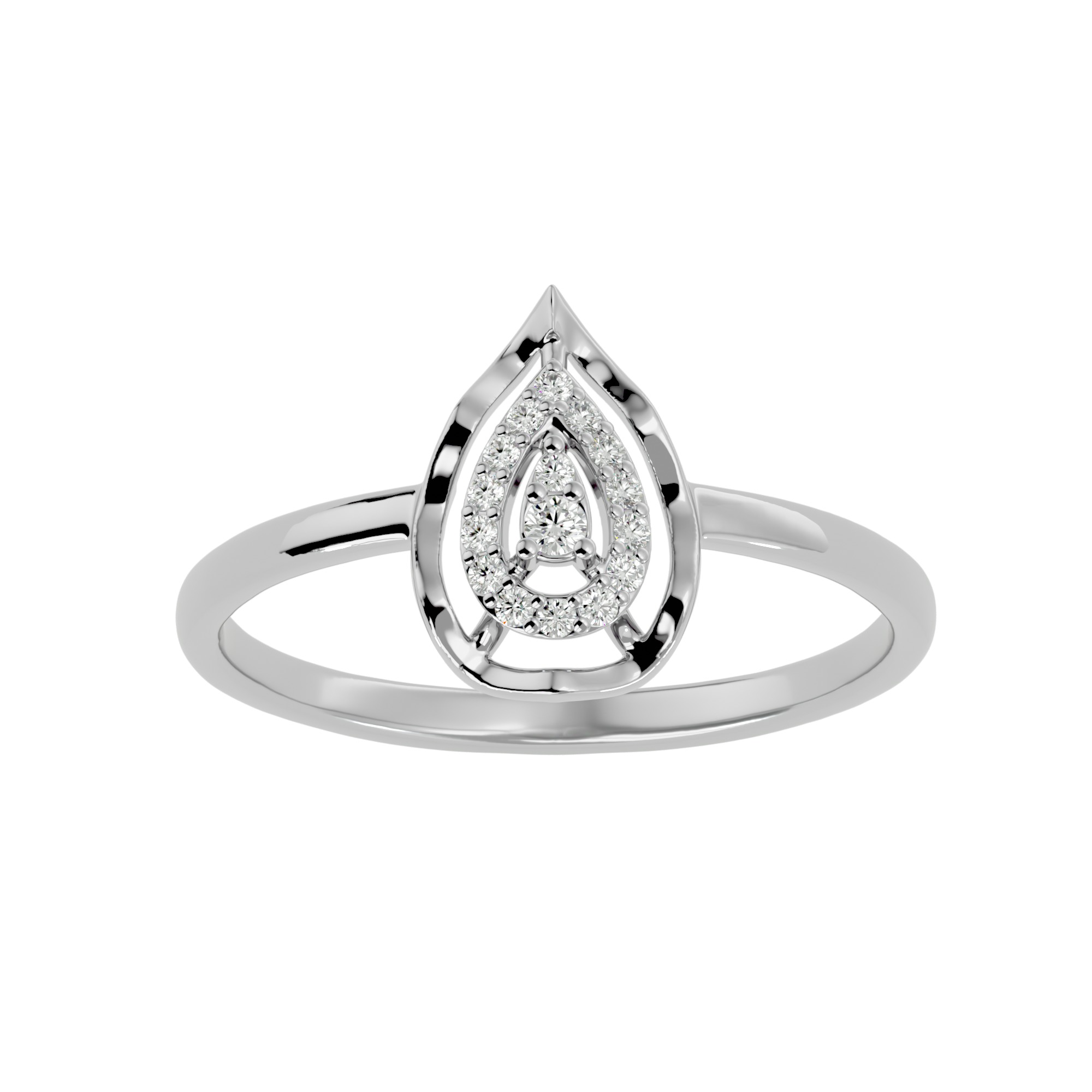 Light Minimalist Diamond Ring Earrings Pendant Set 3D print model_19