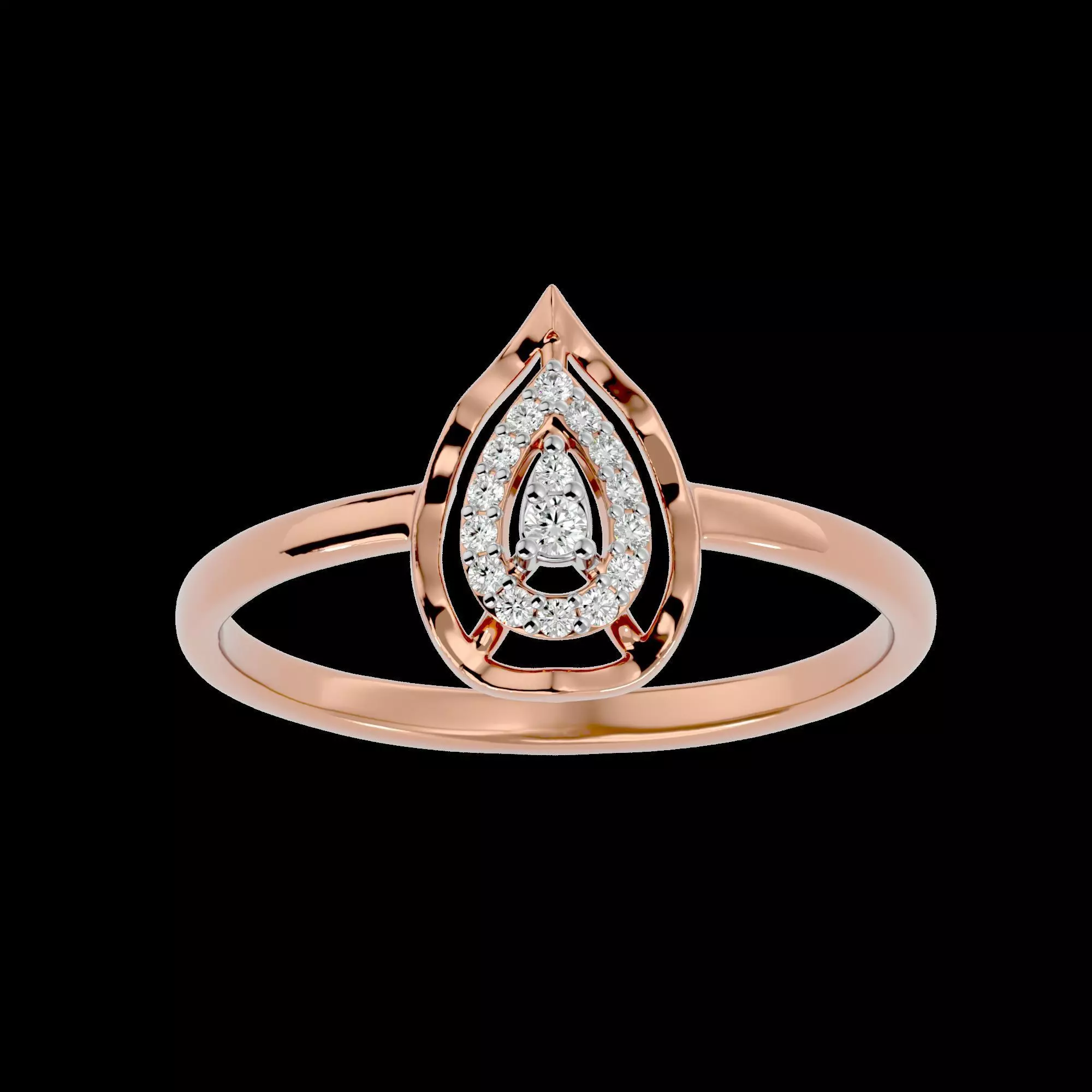 Light Minimalist Diamond Ring Earrings Pendant Set 3D print model_0