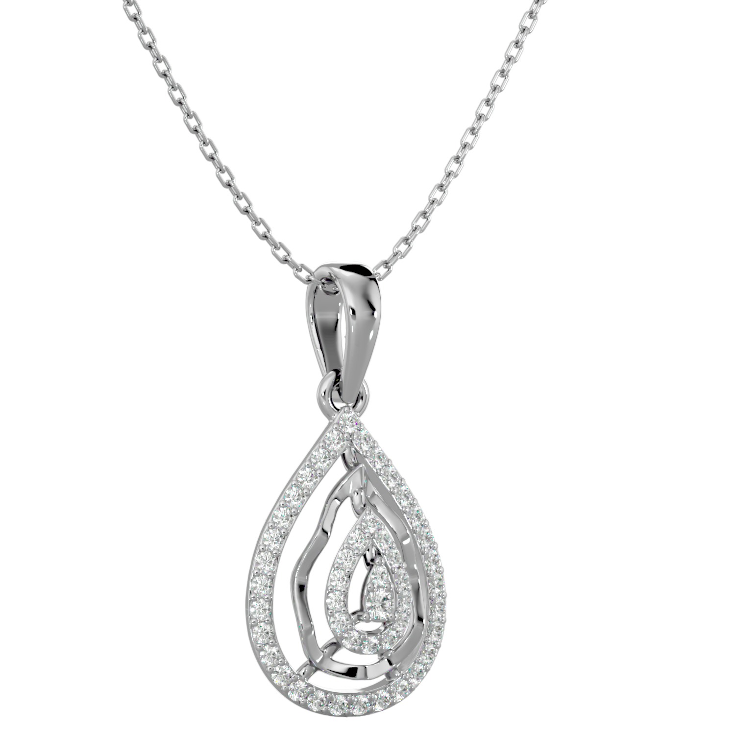 Light Minimalist Diamond Ring Earrings Pendant Set 3D print model_20