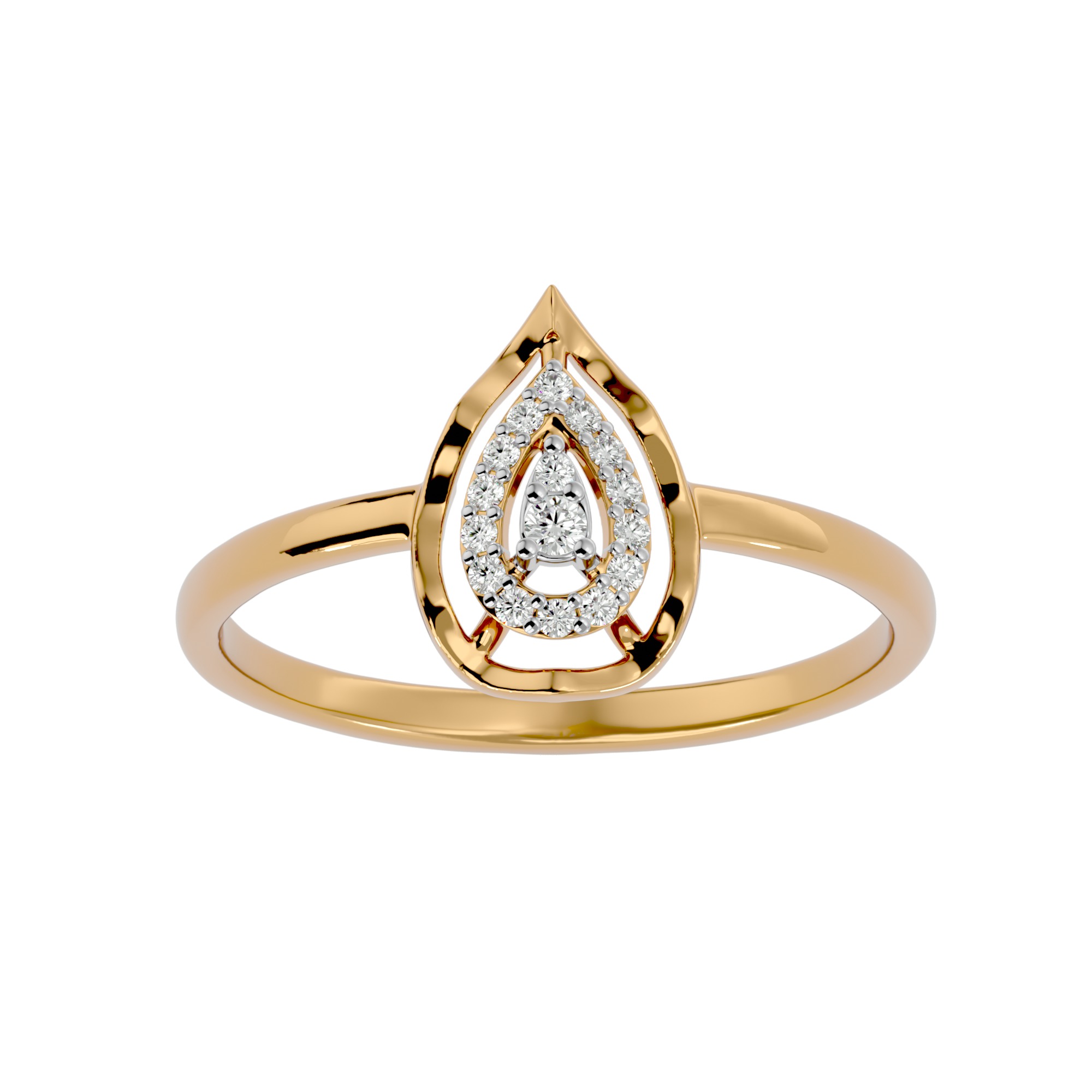 Light Minimalist Diamond Ring Earrings Pendant Set 3D print model_6