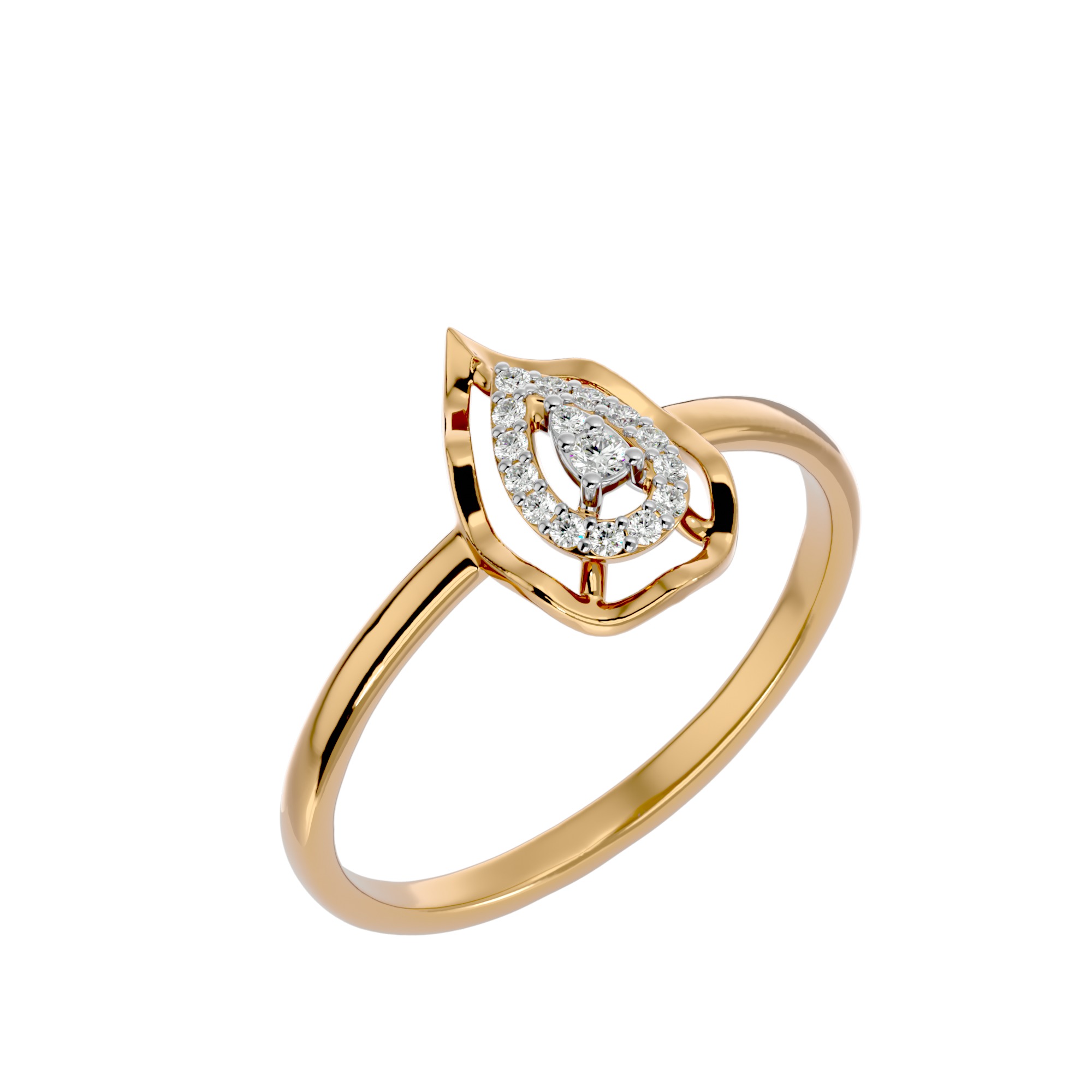 Light Minimalist Diamond Ring Earrings Pendant Set 3D print model_13