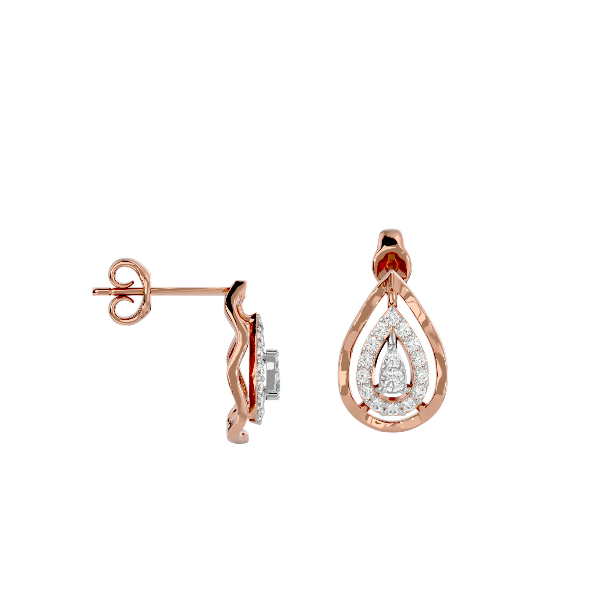 Light Minimalist Diamond Ring Earrings Pendant Set 3D print model_32