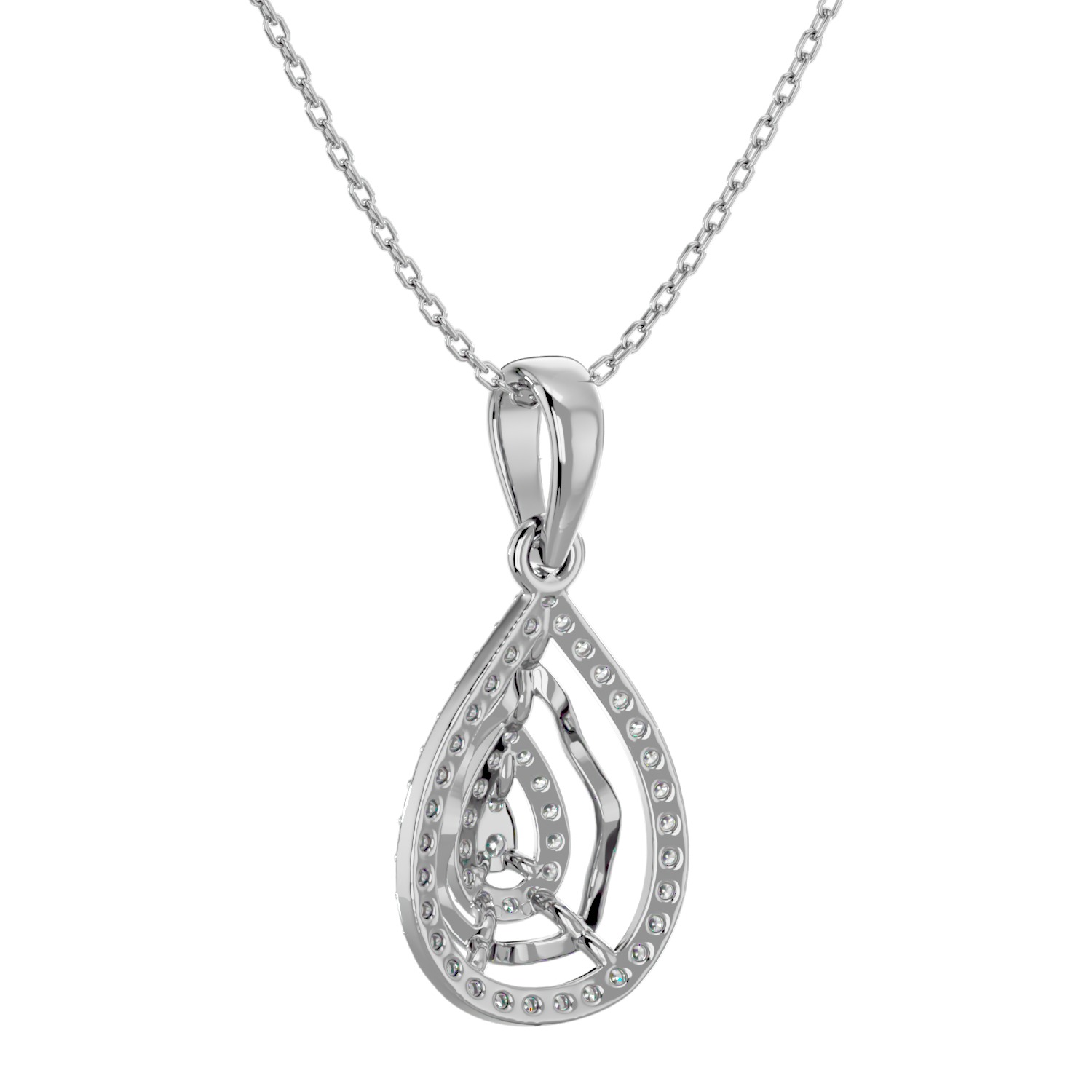 Light Minimalist Diamond Ring Earrings Pendant Set 3D print model_9