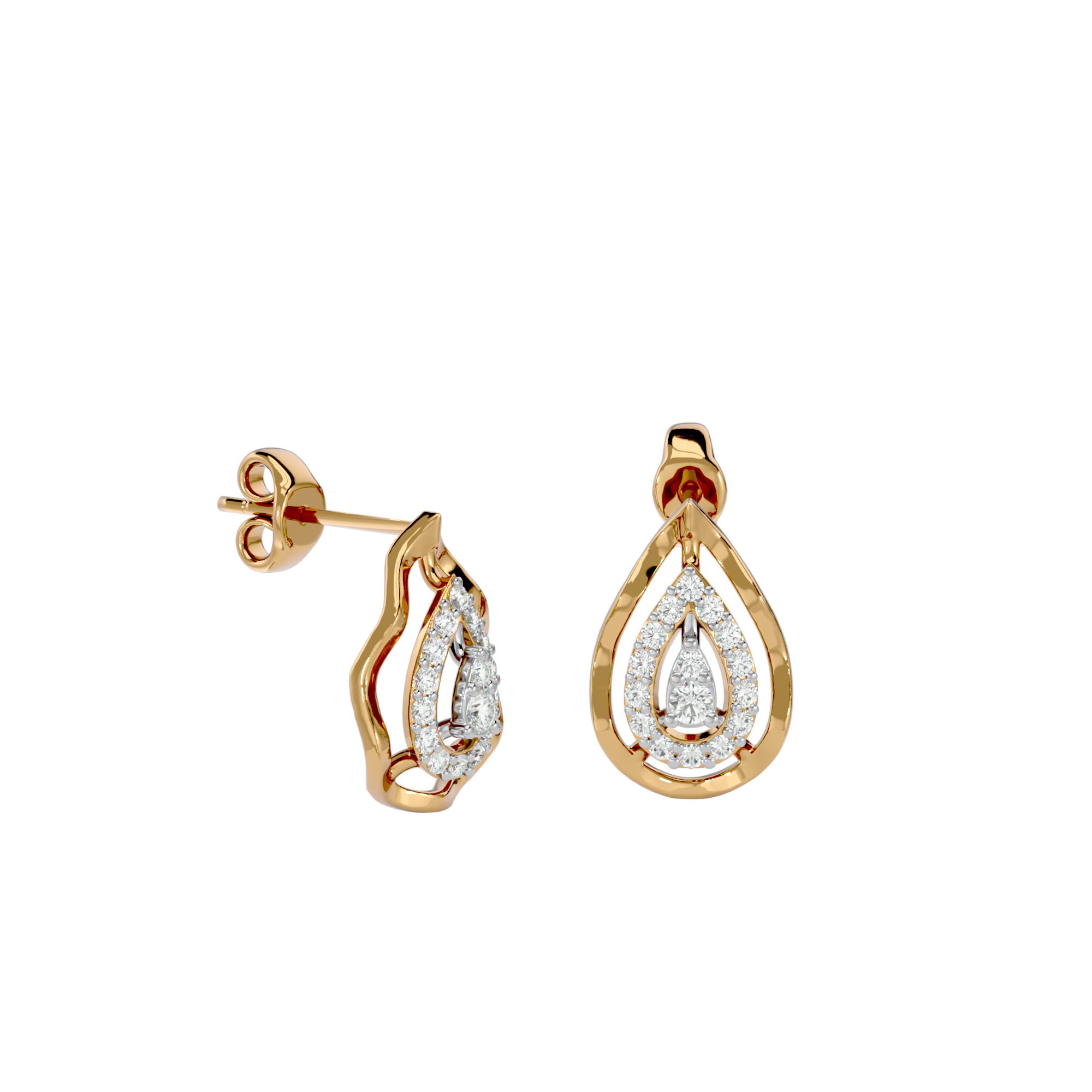 Light Minimalist Diamond Ring Earrings Pendant Set 3D print model_23