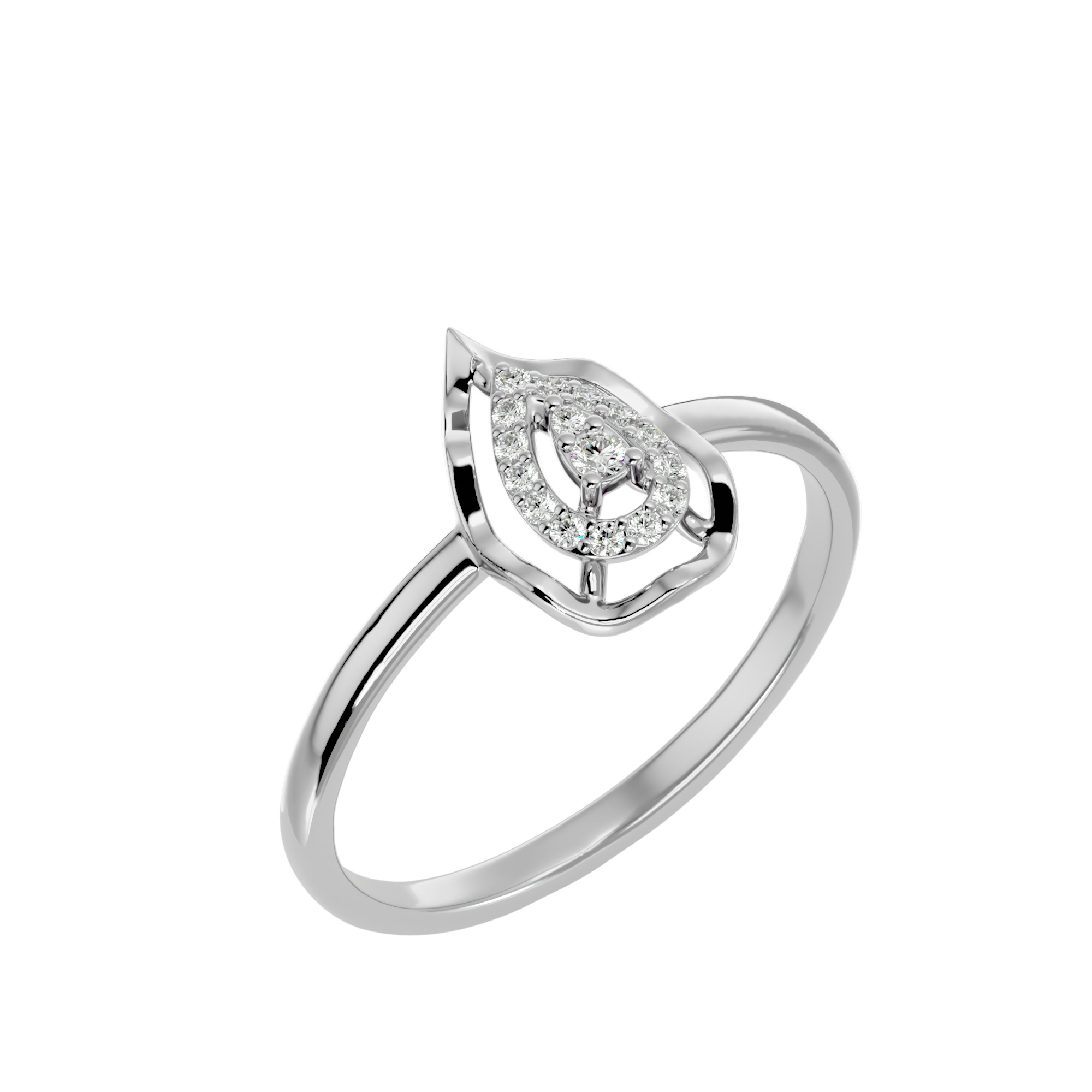 Light Minimalist Diamond Ring Earrings Pendant Set 3D print model_10