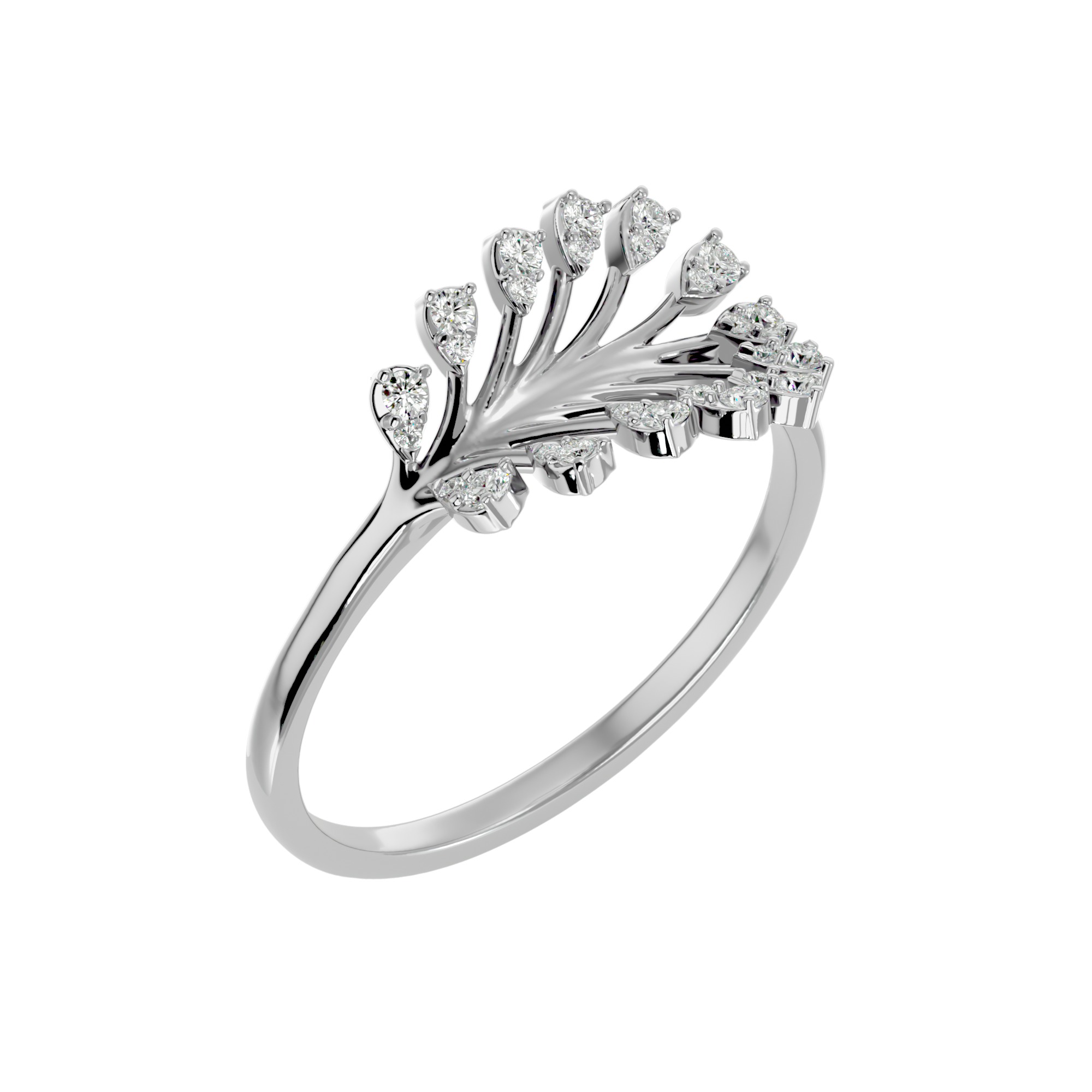 Light Minimalist Diamond Ring Earrings Pendant Set 3D print model_12