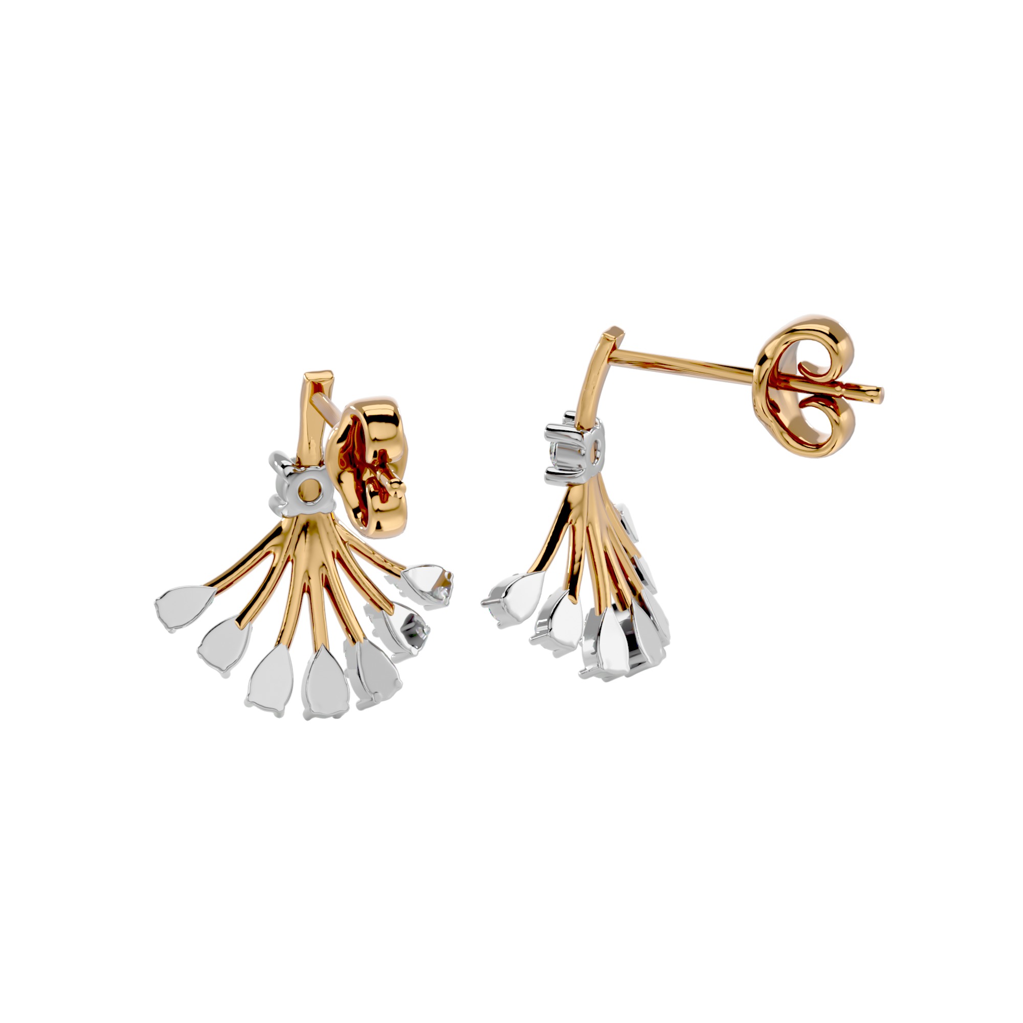 Light Minimalist Diamond Ring Earrings Pendant Set 3D print model_6