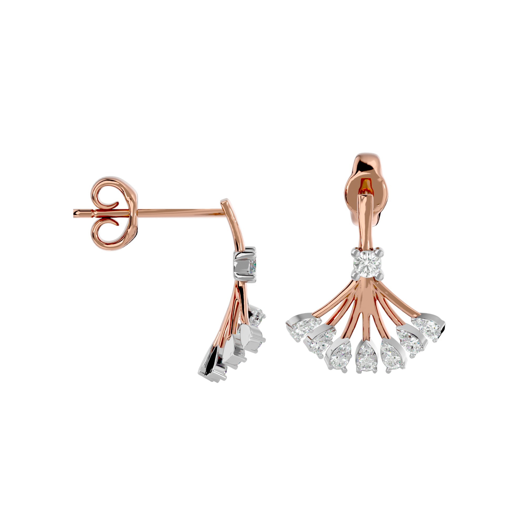 Light Minimalist Diamond Ring Earrings Pendant Set 3D print model_32