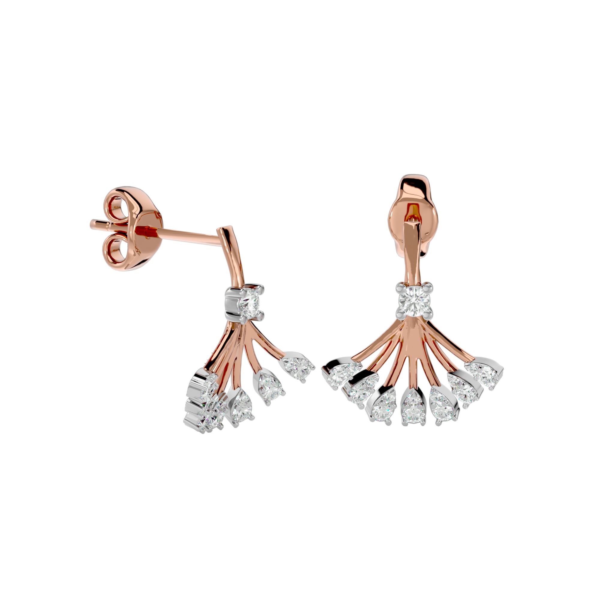 Light Minimalist Diamond Ring Earrings Pendant Set 3D print model_27