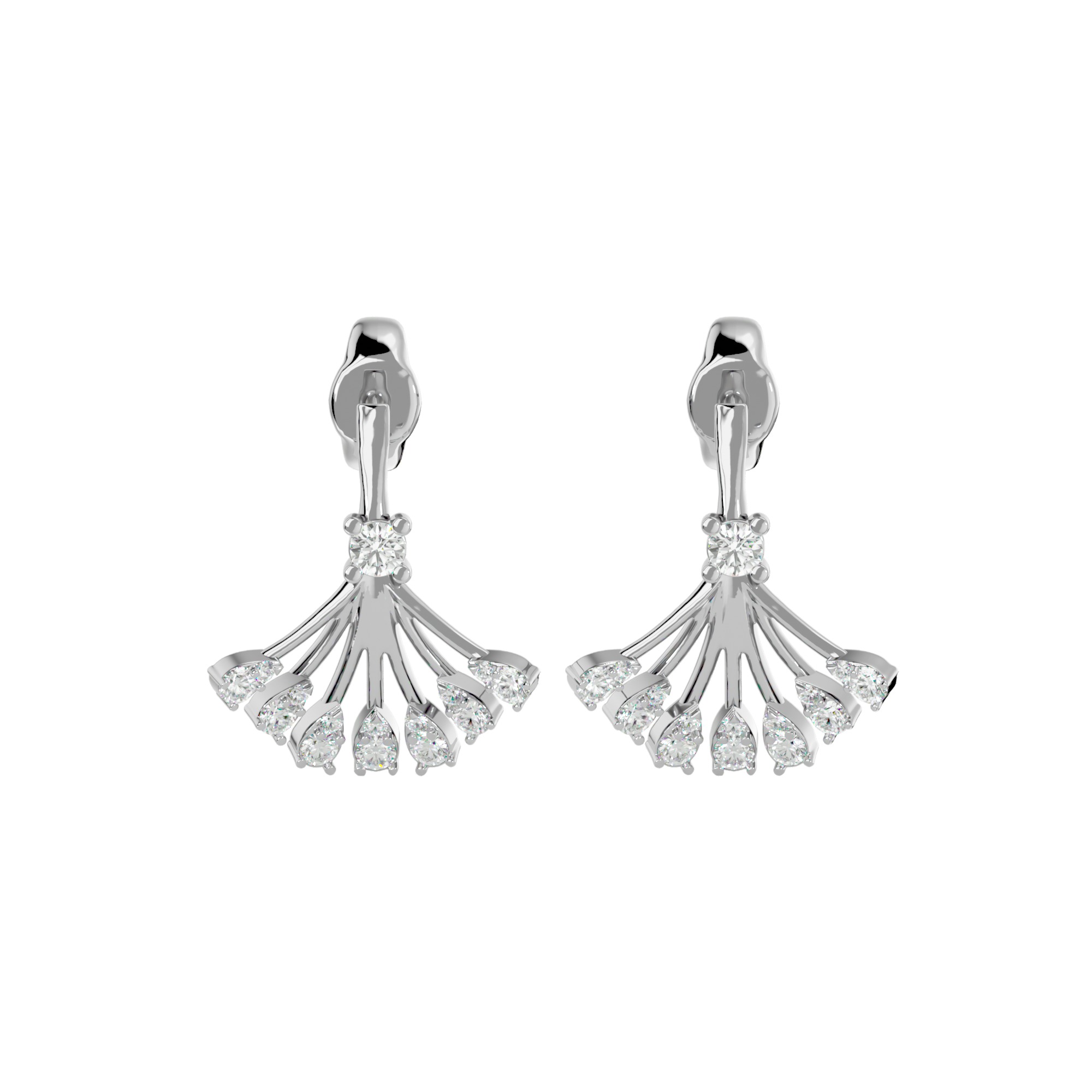 Light Minimalist Diamond Ring Earrings Pendant Set 3D print model_10