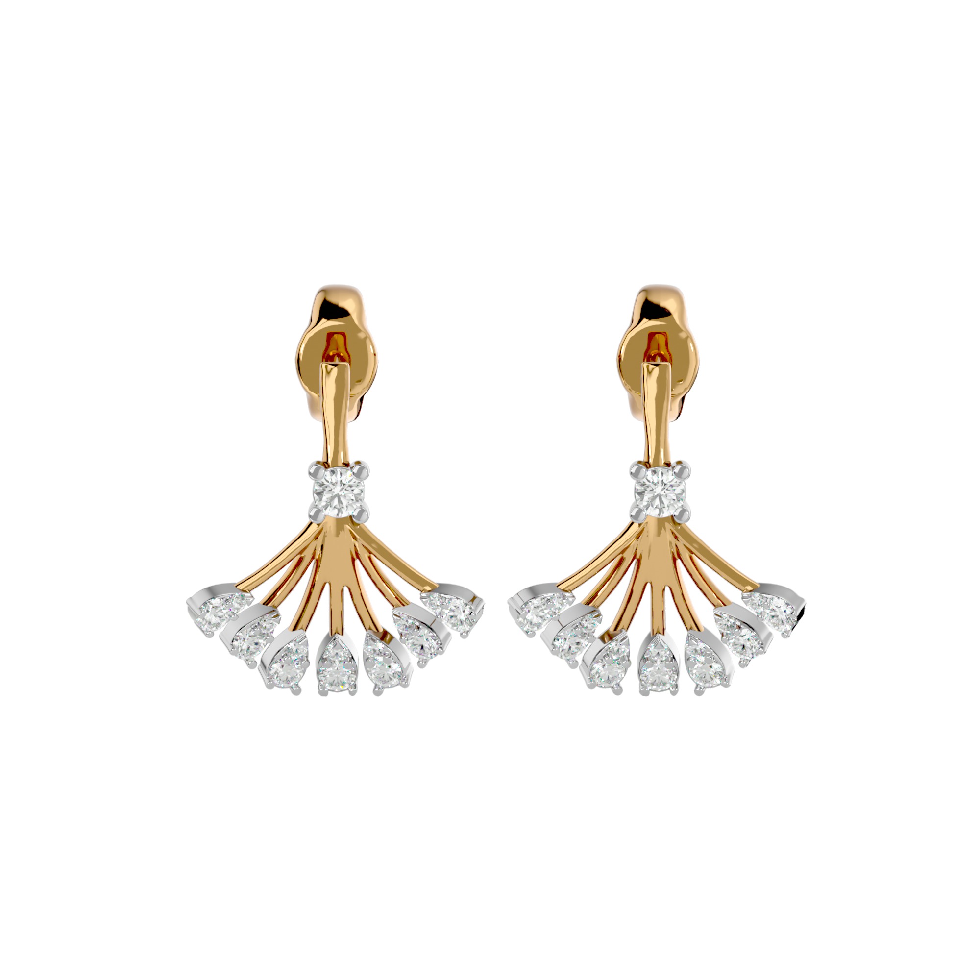 Light Minimalist Diamond Ring Earrings Pendant Set 3D print model_13