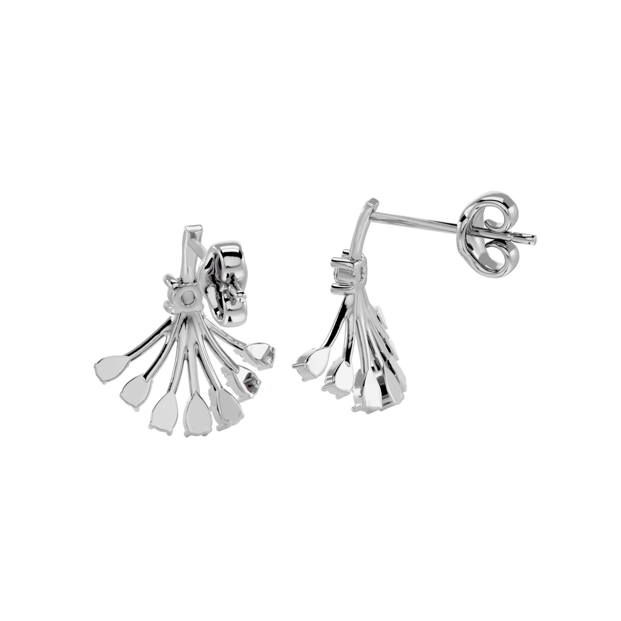 Light Minimalist Diamond Ring Earrings Pendant Set 3D print model_19