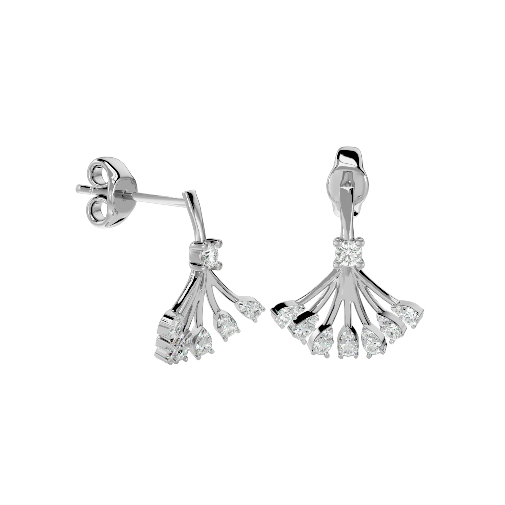 Light Minimalist Diamond Ring Earrings Pendant Set 3D print model_21