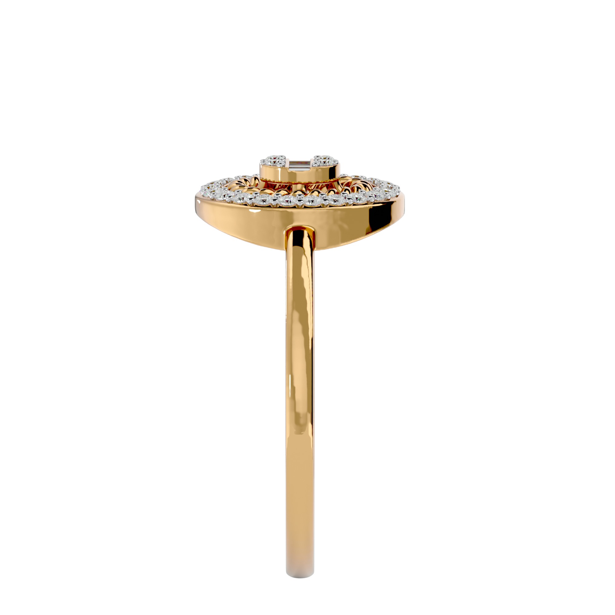 Light Minimalist Diamond Ring Earrings Pendant Set 3D print model_31