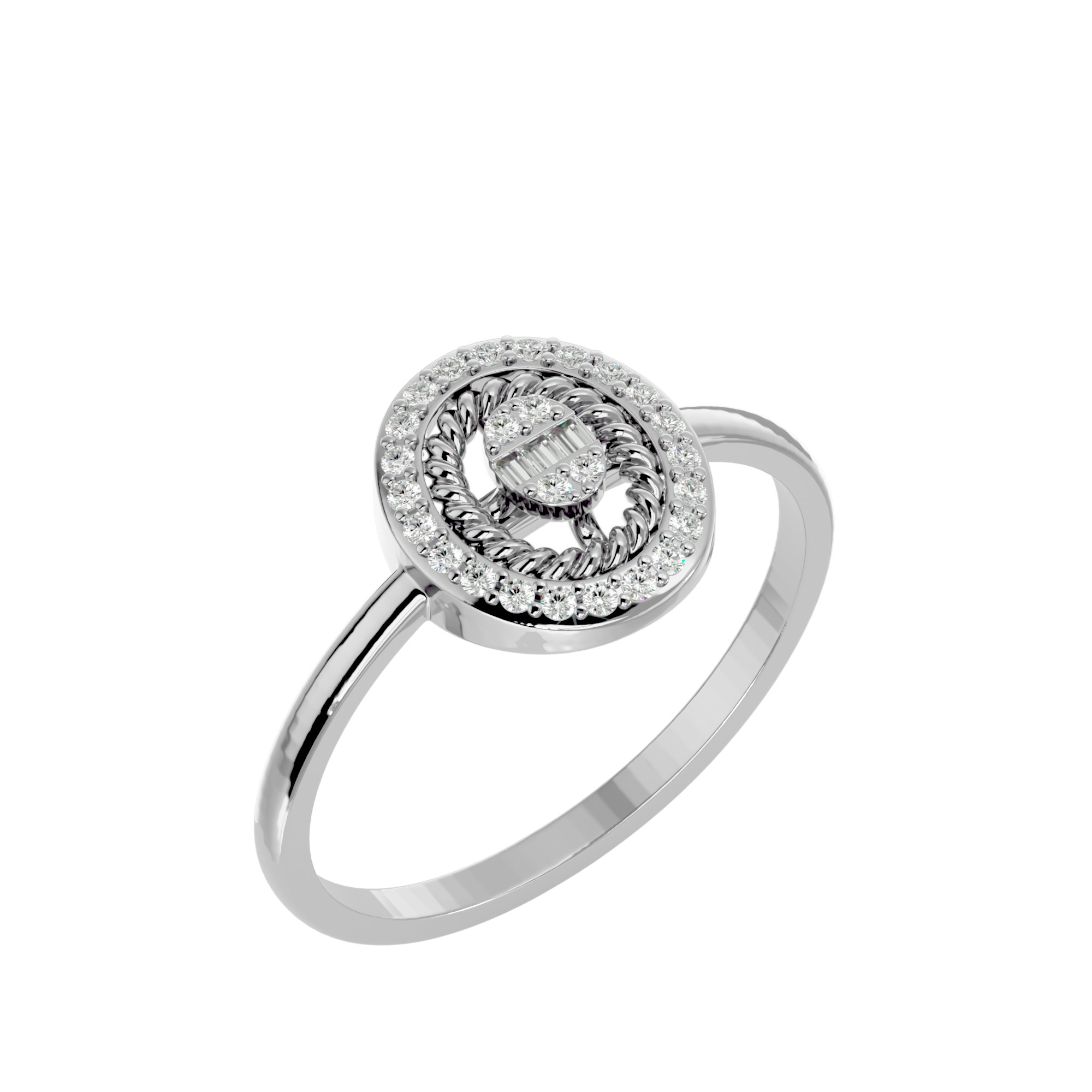 Light Minimalist Diamond Ring Earrings Pendant Set 3D print model_10