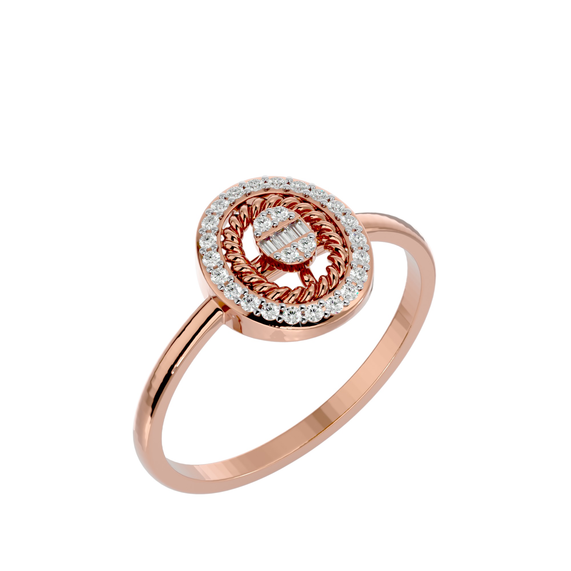 Light Minimalist Diamond Ring Earrings Pendant Set 3D print model_15