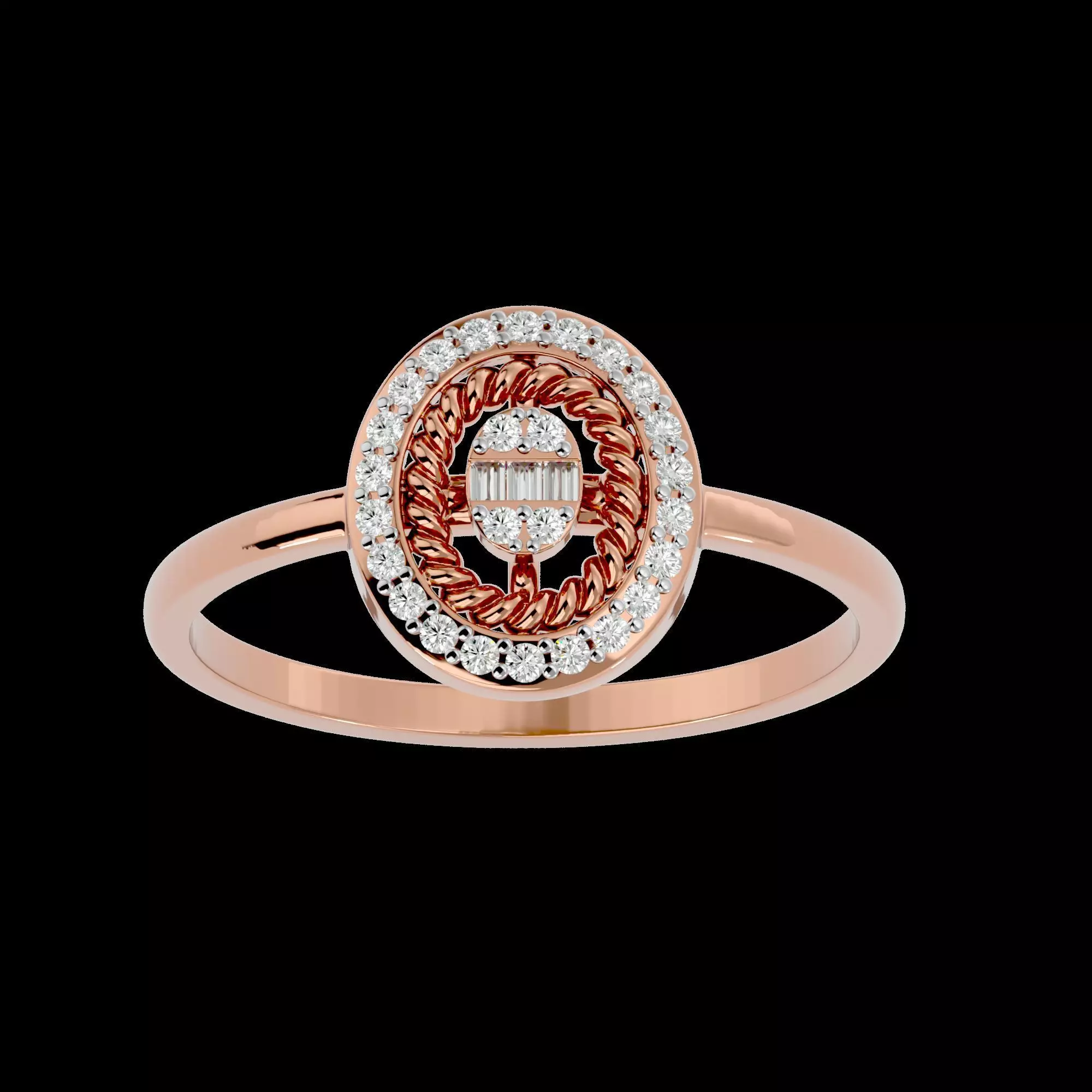 Light Minimalist Diamond Ring Earrings Pendant Set 3D print model_0