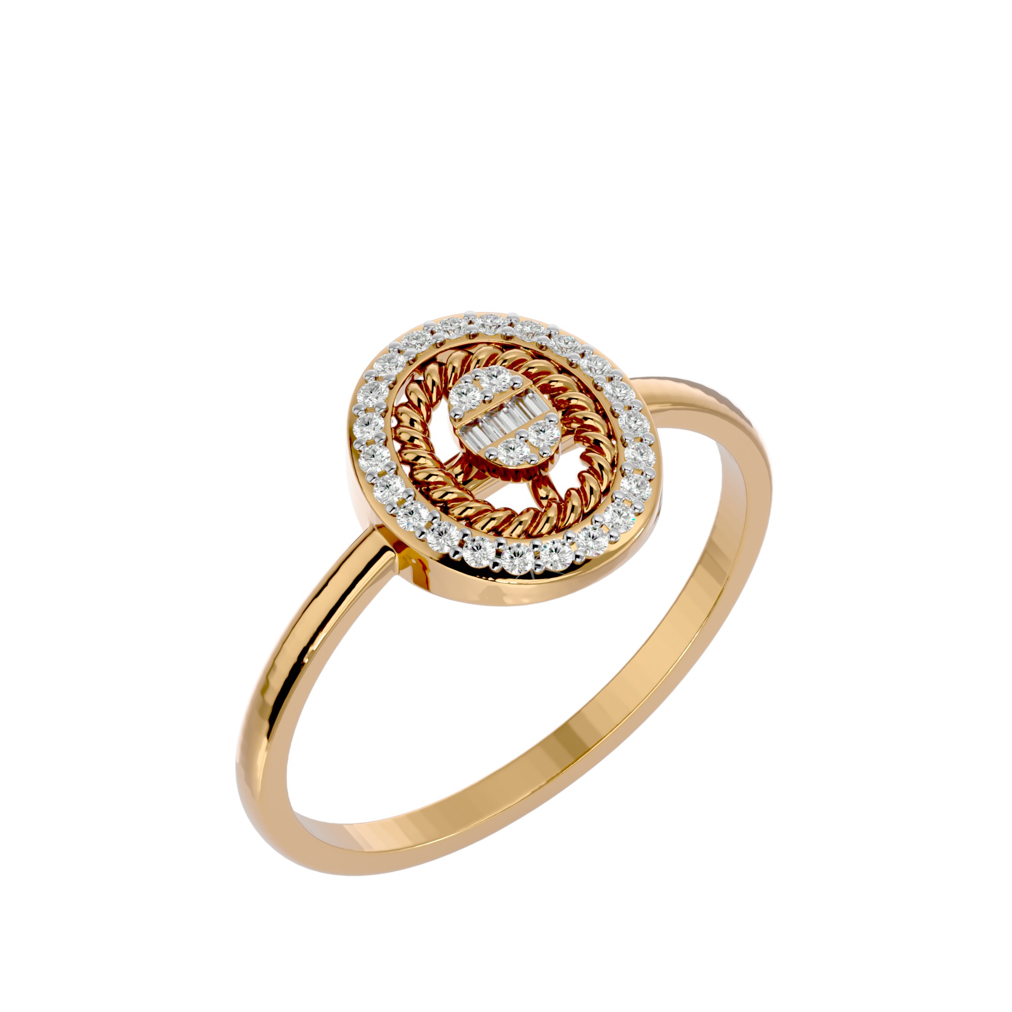 Light Minimalist Diamond Ring Earrings Pendant Set 3D print model_14