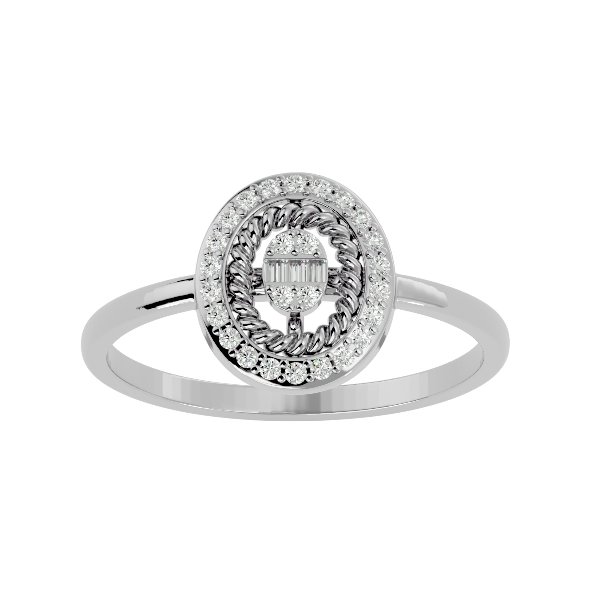 Light Minimalist Diamond Ring Earrings Pendant Set 3D print model_19