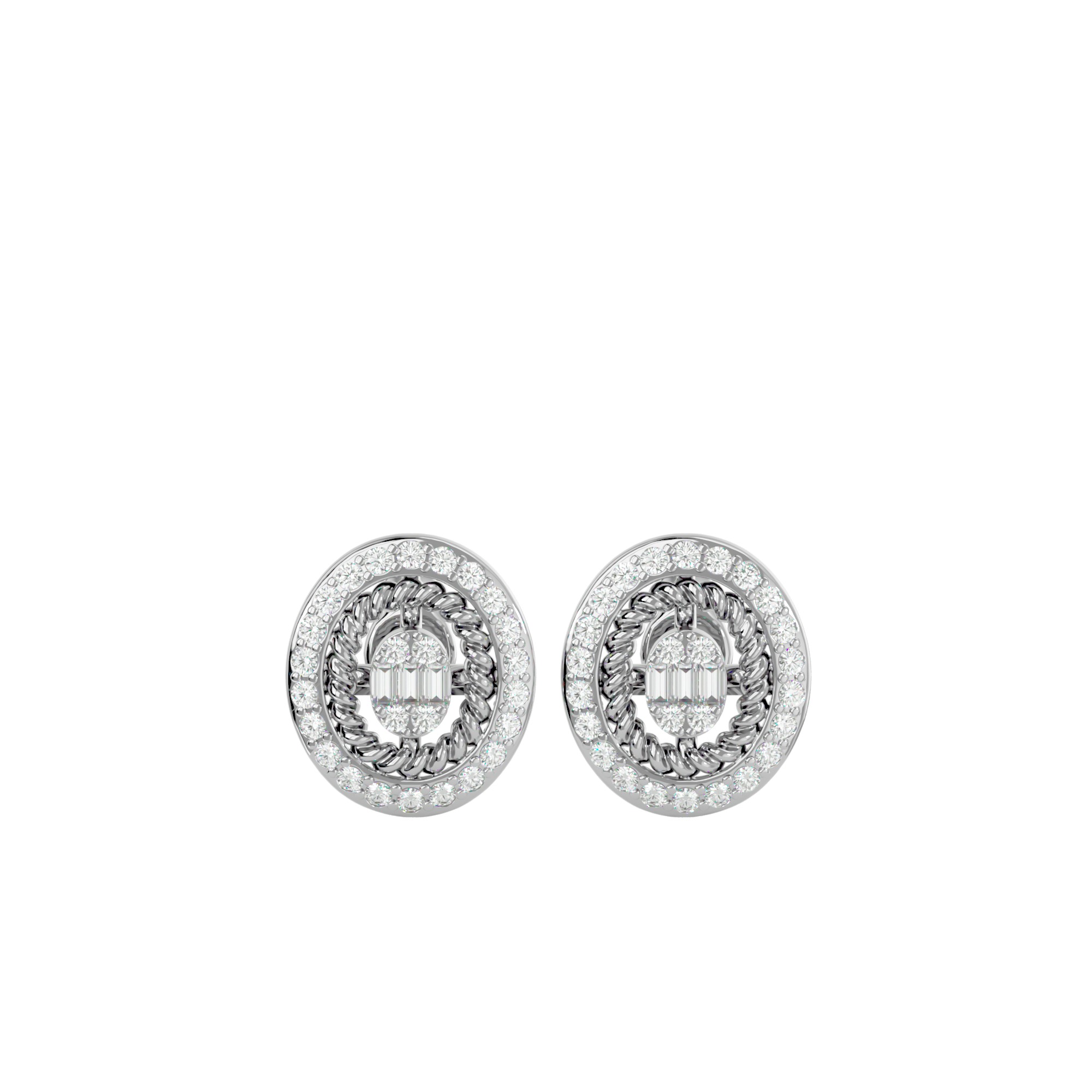 Light Minimalist Diamond Ring Earrings Pendant Set 3D print model_7