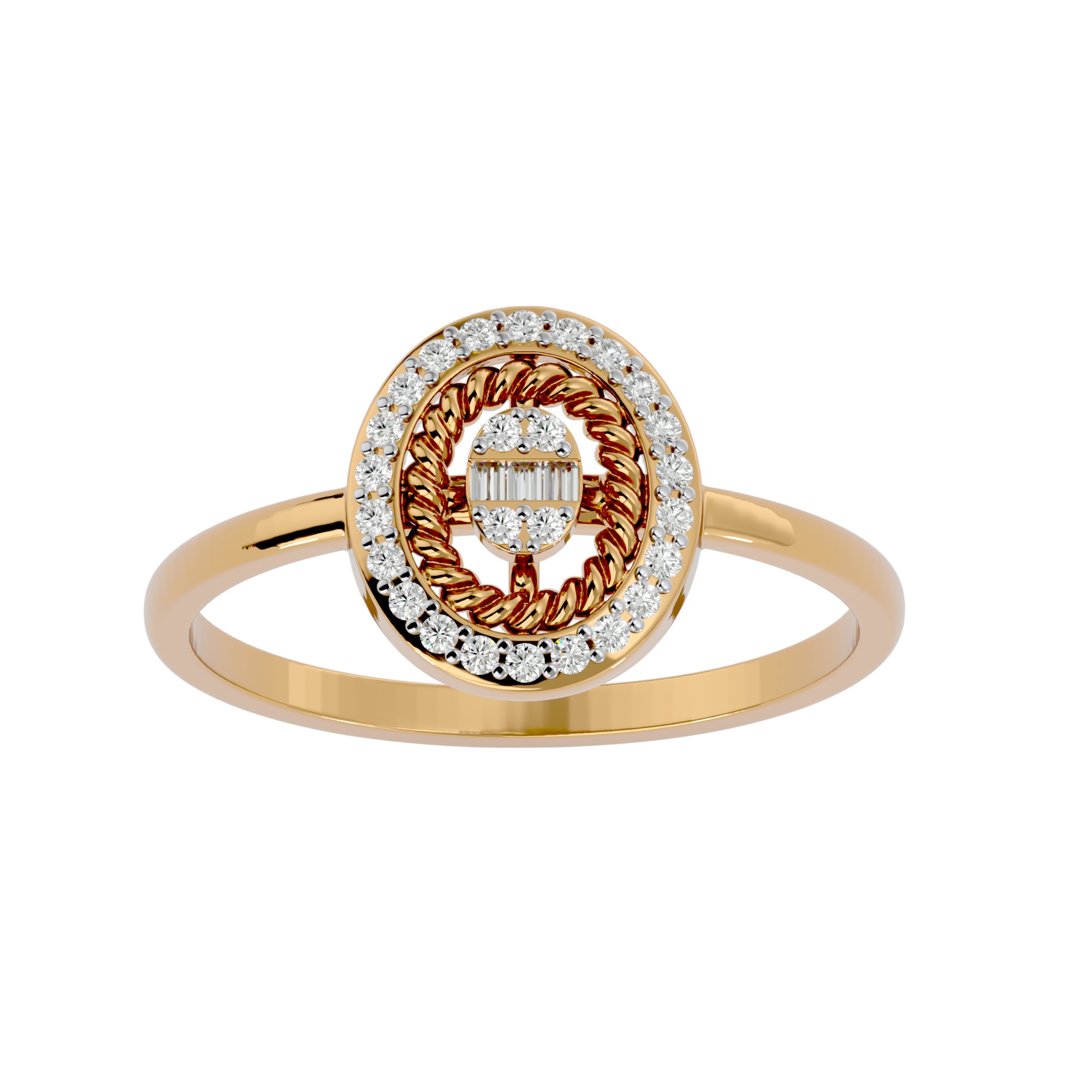 Light Minimalist Diamond Ring Earrings Pendant Set 3D print model_6