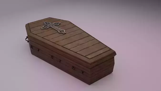 3D wooden coffin