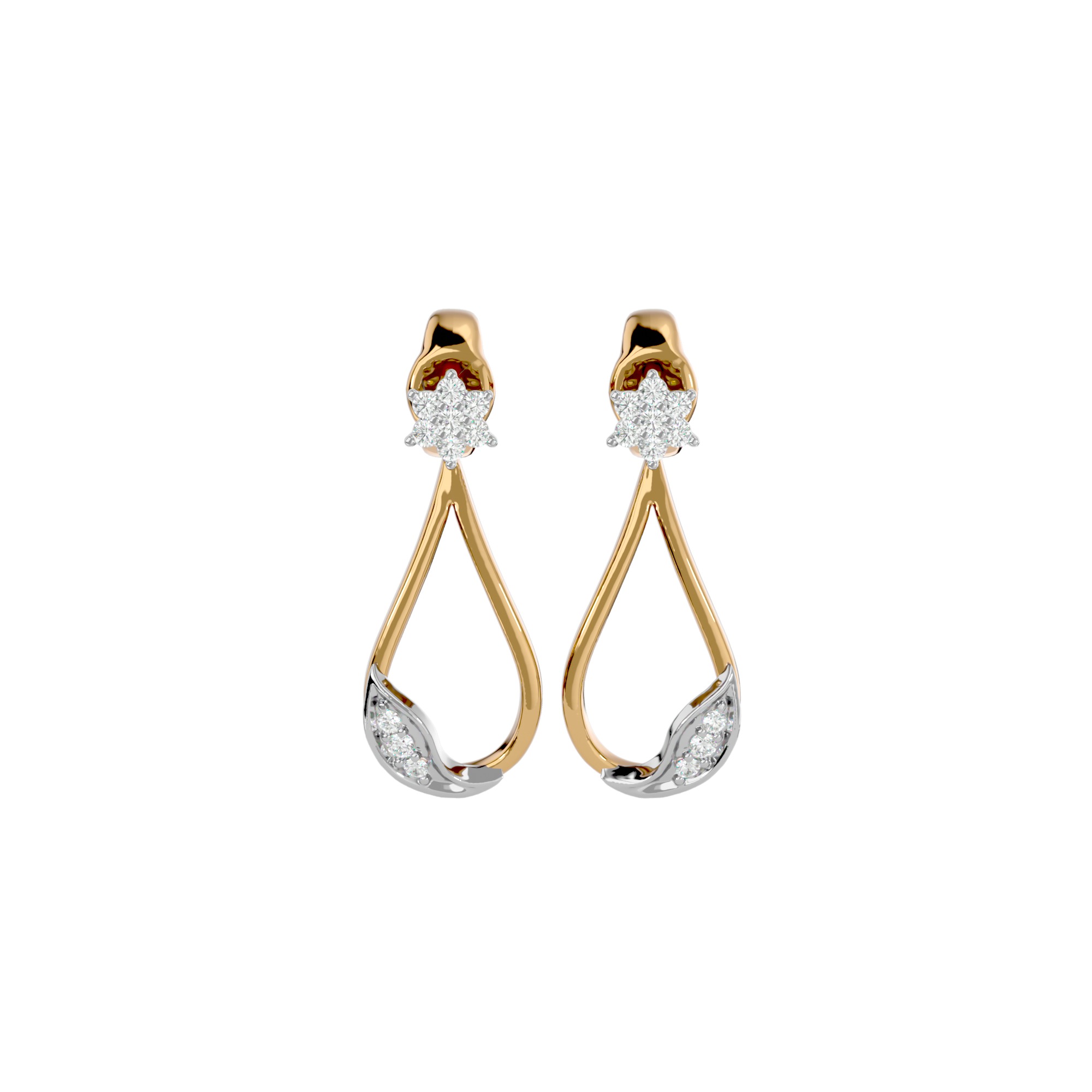 Light Minimalist Diamond Ring Earrings Pendant Set 3D print model_11