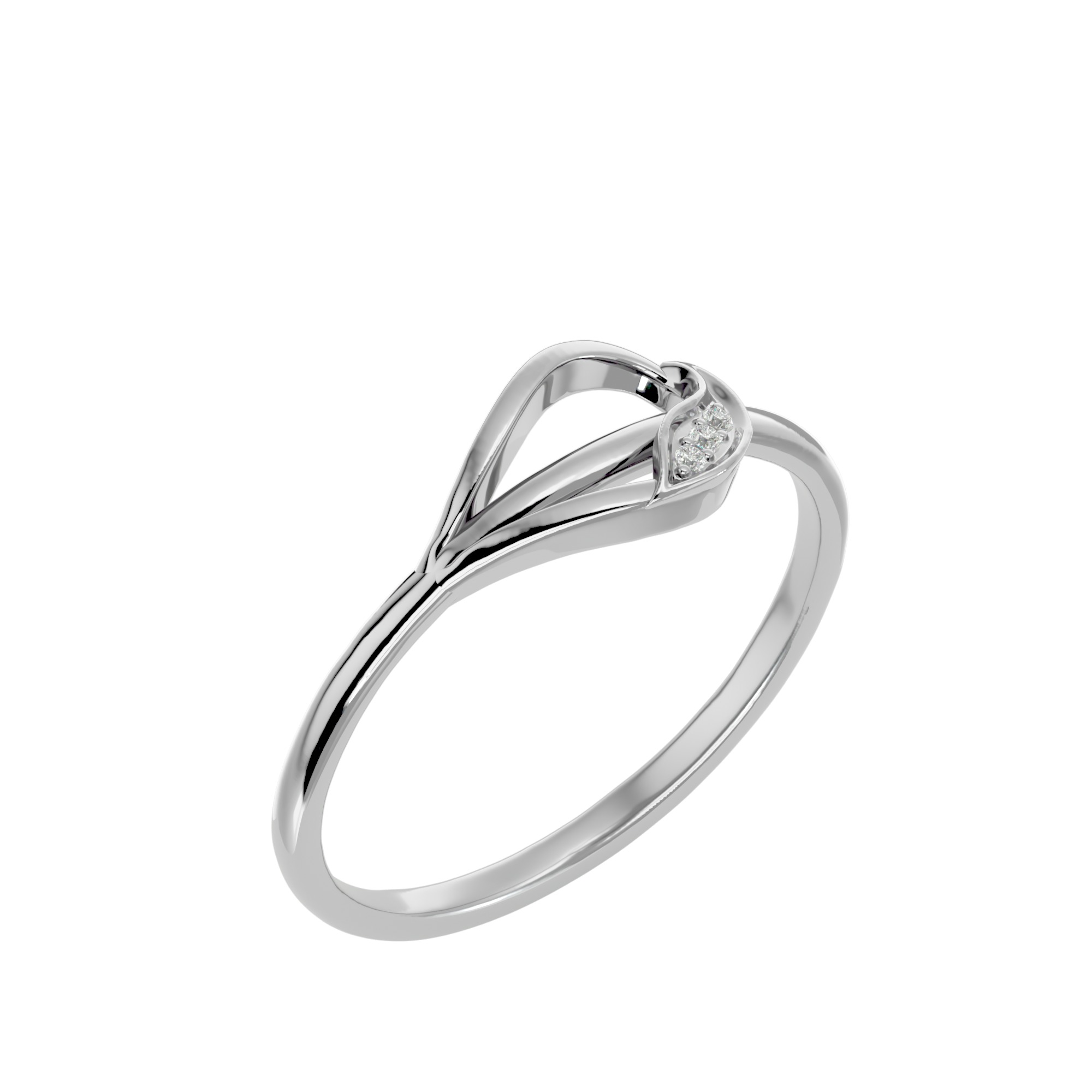 Light Minimalist Diamond Ring Earrings Pendant Set 3D print model_10