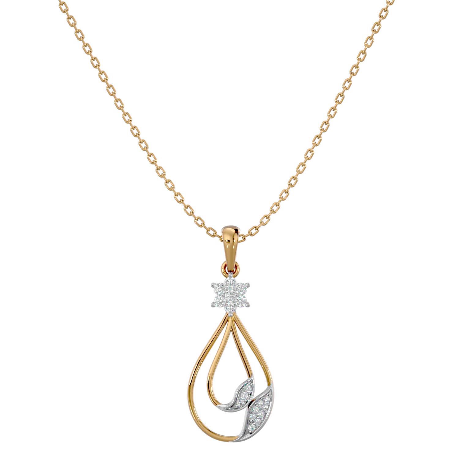 Light Minimalist Diamond Ring Earrings Pendant Set 3D print model_6