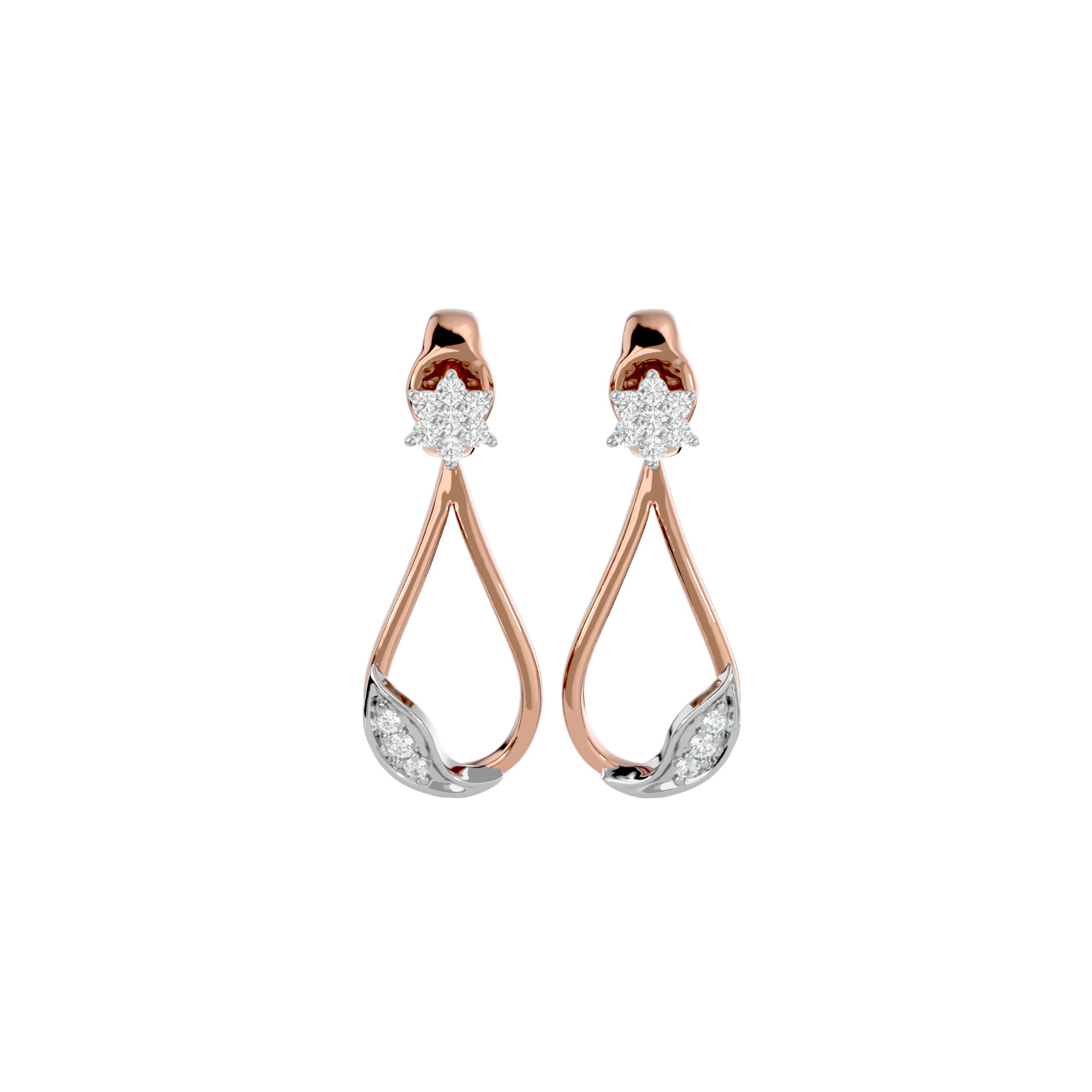 Light Minimalist Diamond Ring Earrings Pendant Set 3D print model_1