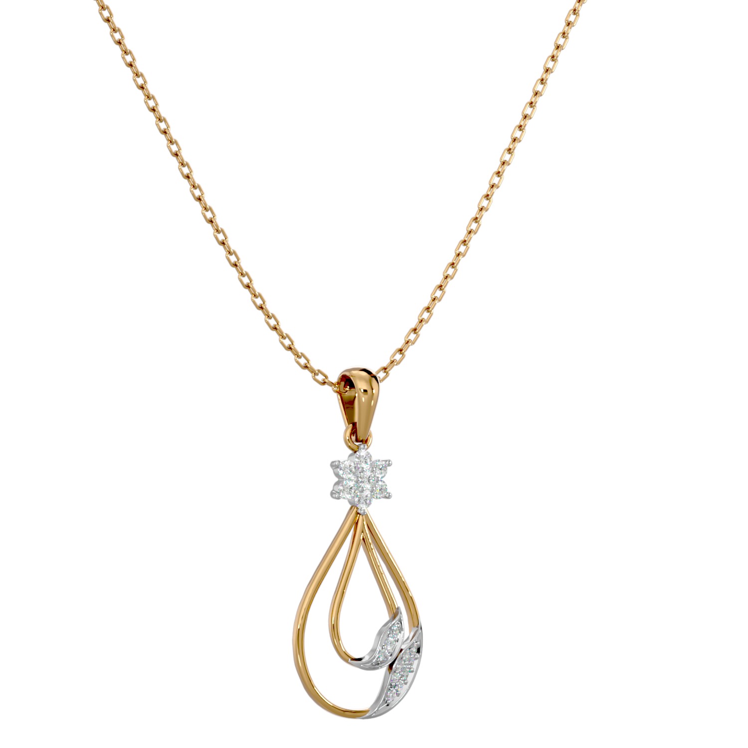 Light Minimalist Diamond Ring Earrings Pendant Set 3D print model_24