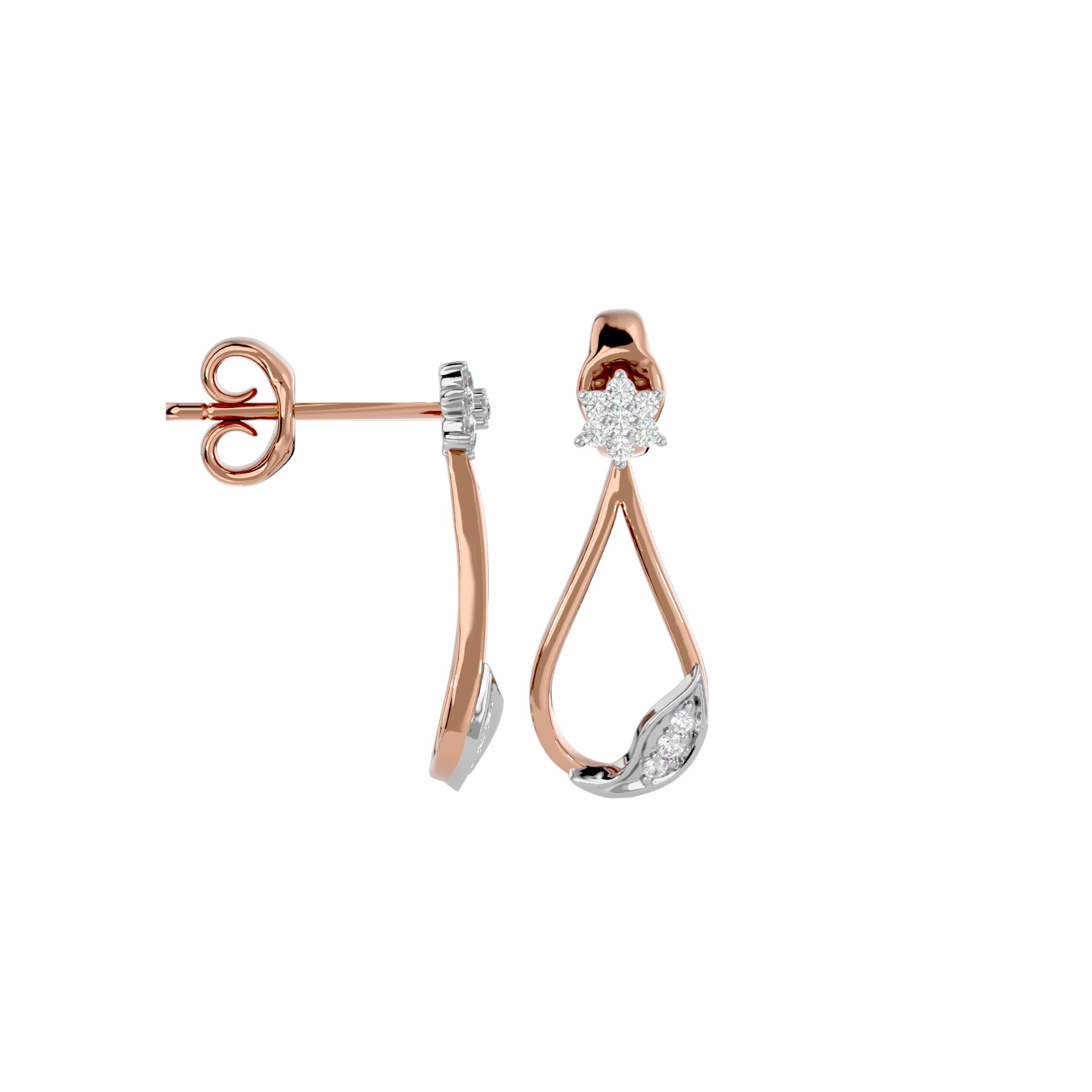 Light Minimalist Diamond Ring Earrings Pendant Set 3D print model_32