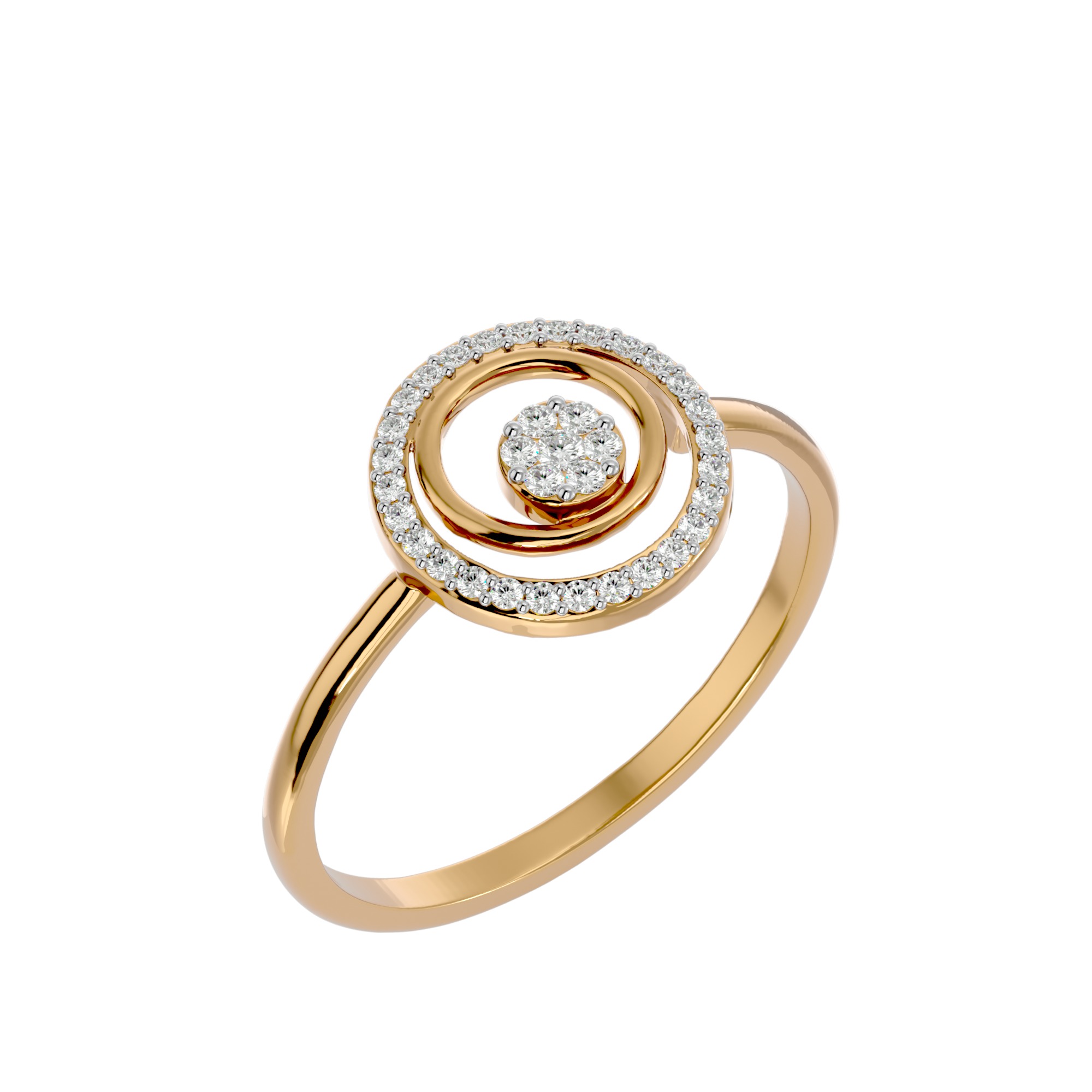 Light Minimalist Diamond Ring Earrings Pendant Set 3D print model_13