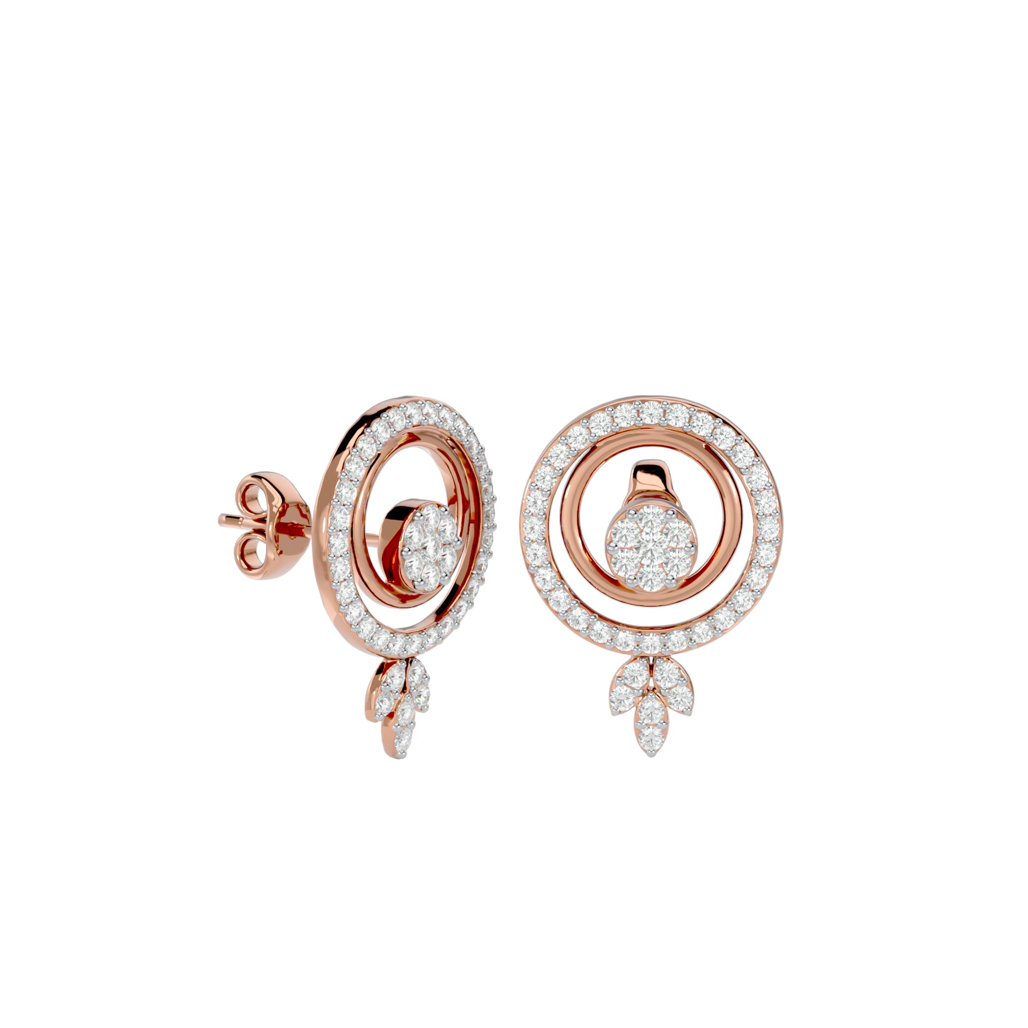 Light Minimalist Diamond Ring Earrings Pendant Set 3D print model_26