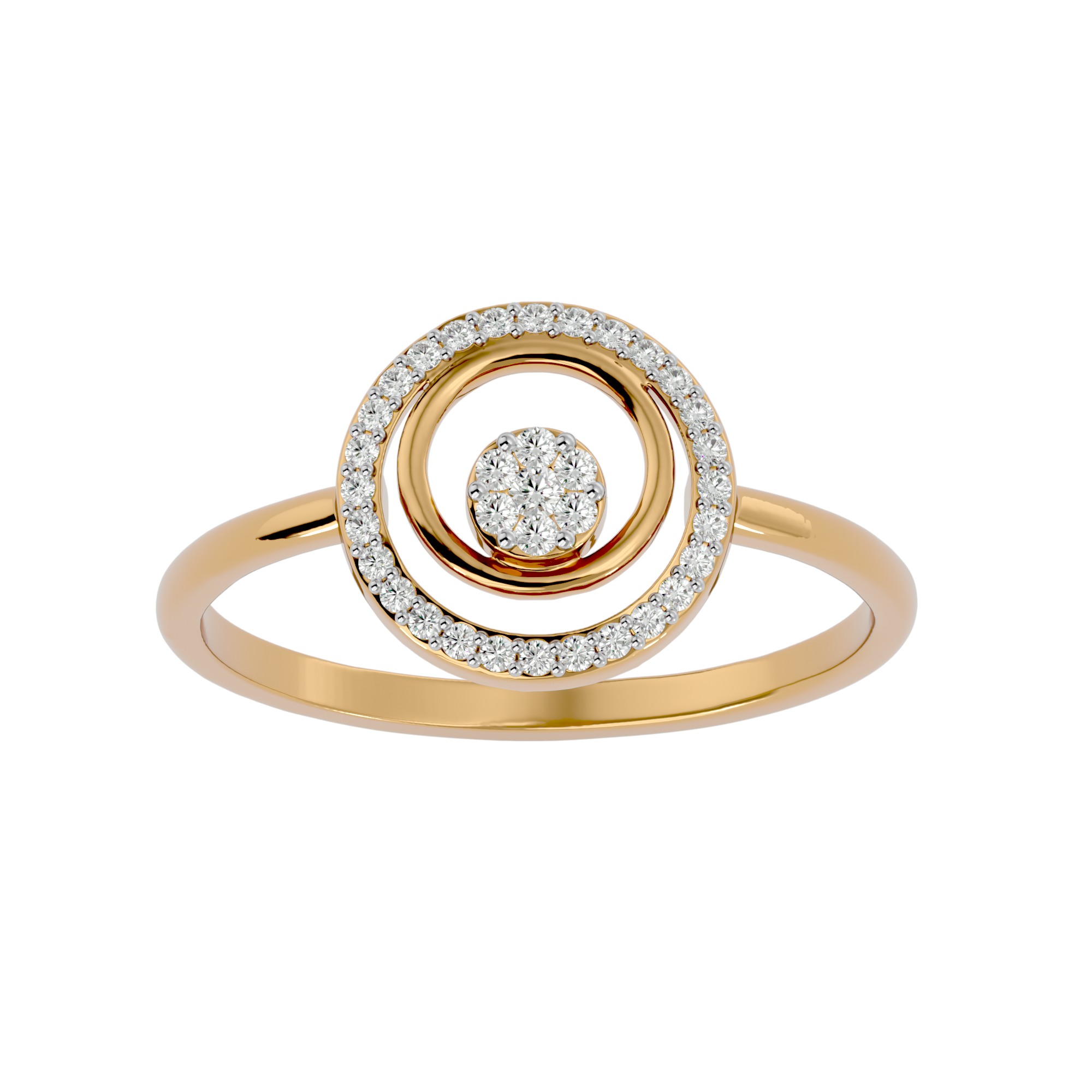 Light Minimalist Diamond Ring Earrings Pendant Set 3D print model_7