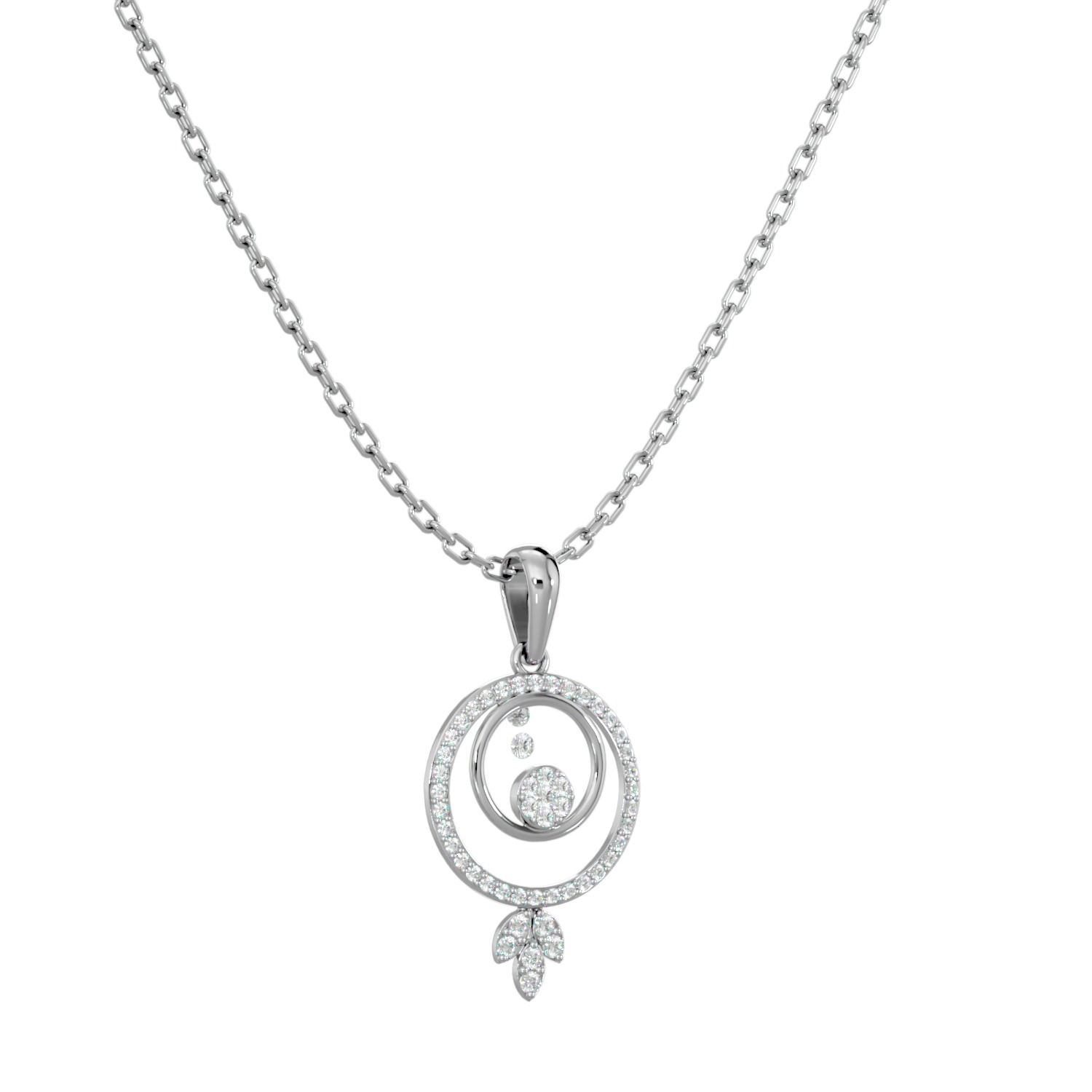 Light Minimalist Diamond Ring Earrings Pendant Set 3D print model_21