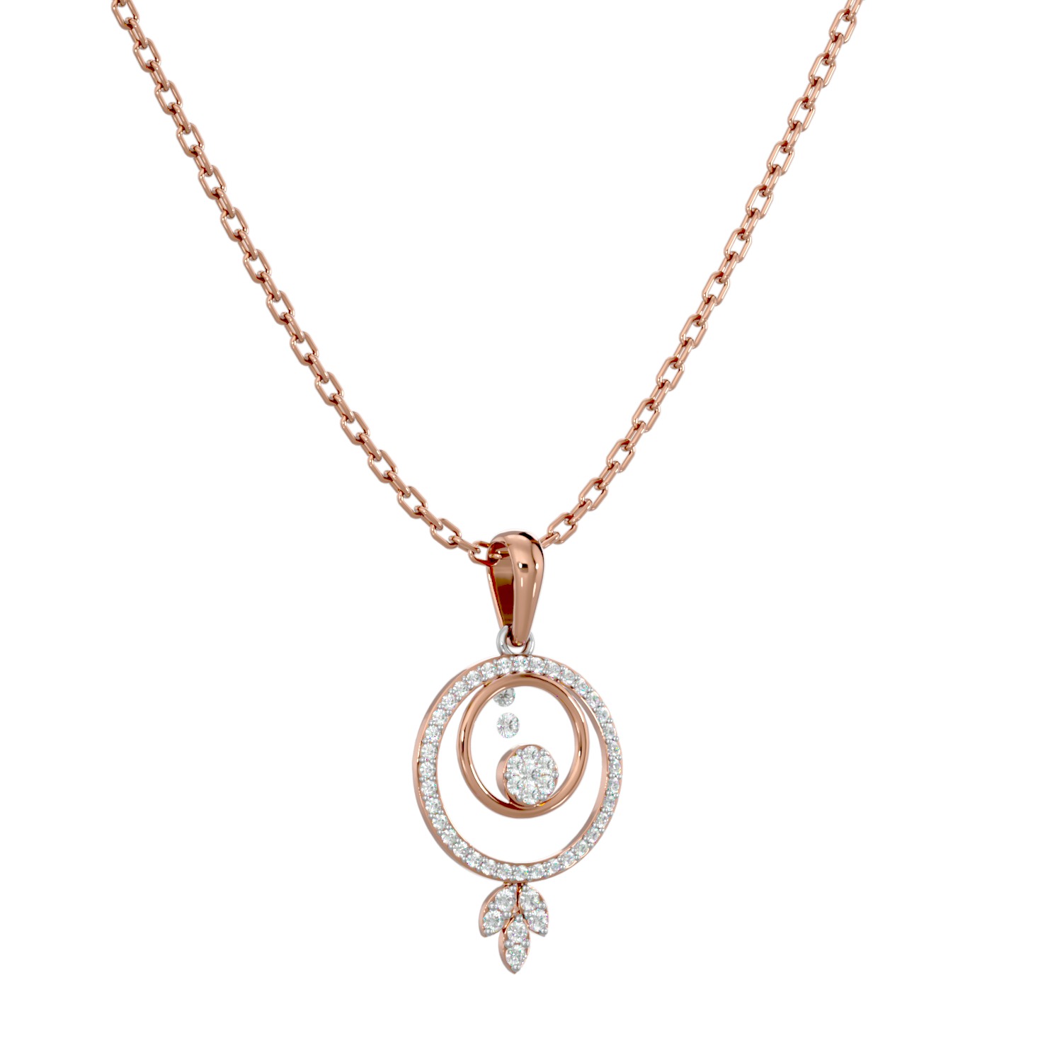 Light Minimalist Diamond Ring Earrings Pendant Set 3D print model_27