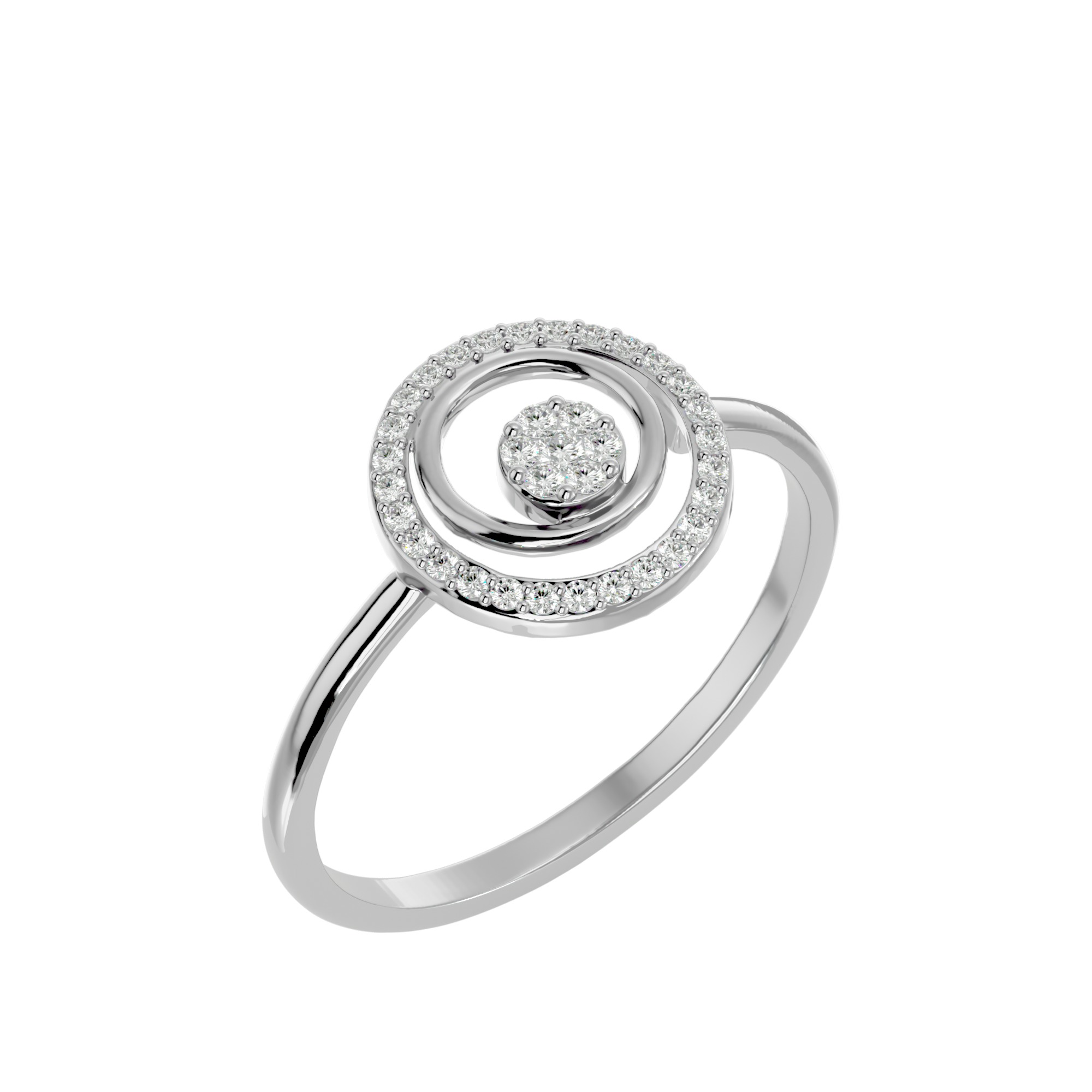 Light Minimalist Diamond Ring Earrings Pendant Set 3D print model_10