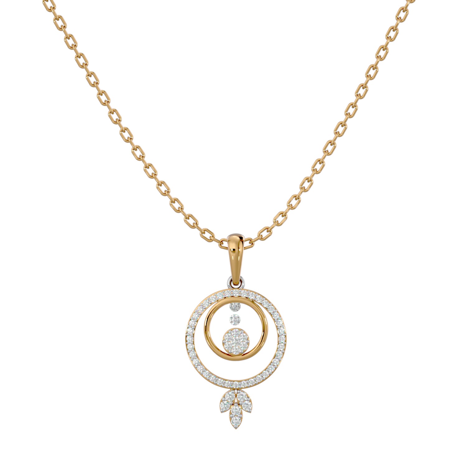 Light Minimalist Diamond Ring Earrings Pendant Set 3D print model_6