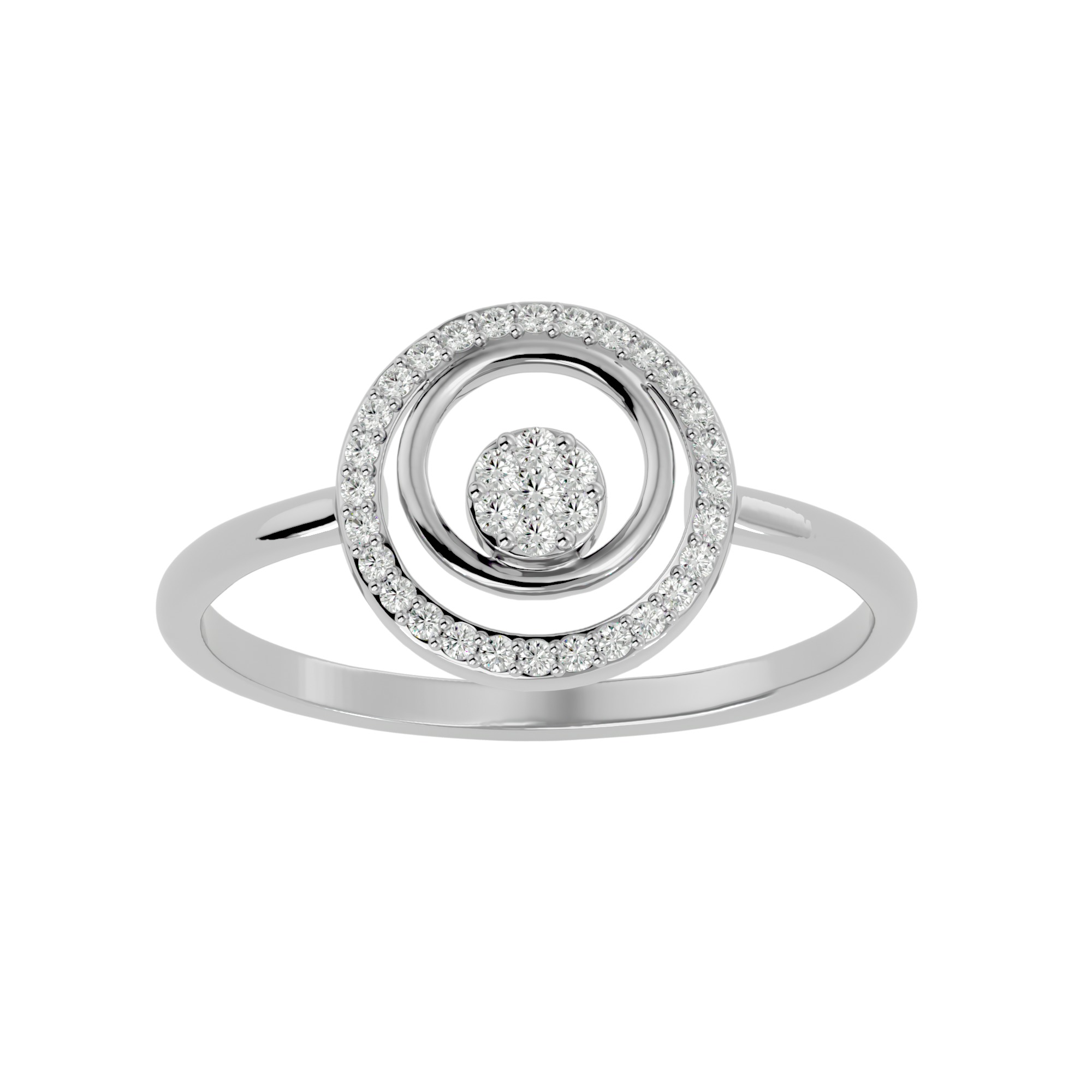 Light Minimalist Diamond Ring Earrings Pendant Set 3D print model_19