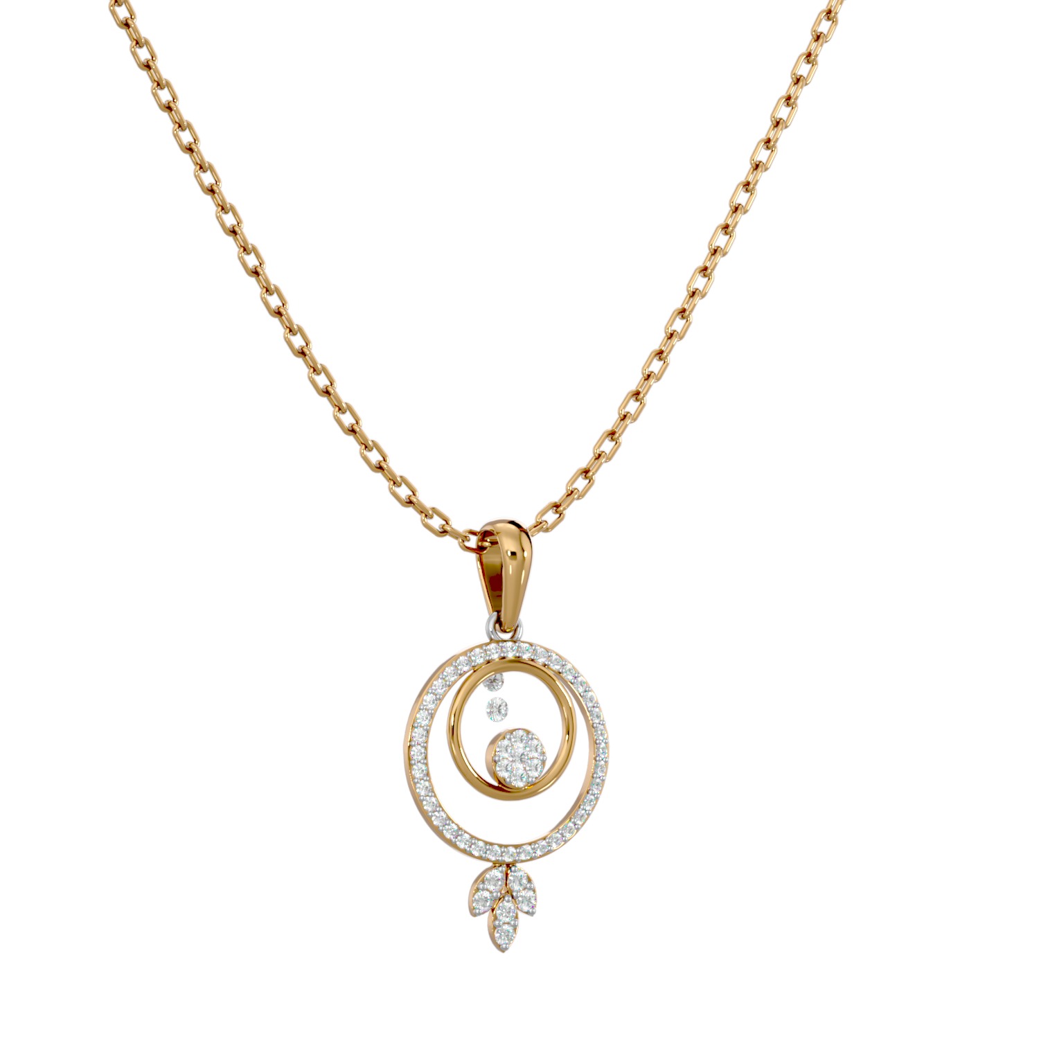 Light Minimalist Diamond Ring Earrings Pendant Set 3D print model_24