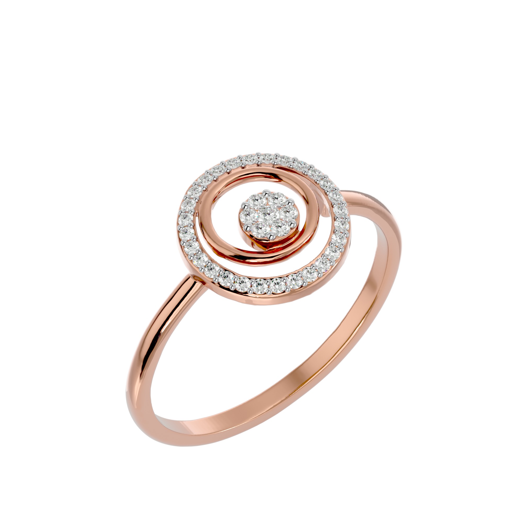 Light Minimalist Diamond Ring Earrings Pendant Set 3D print model_15