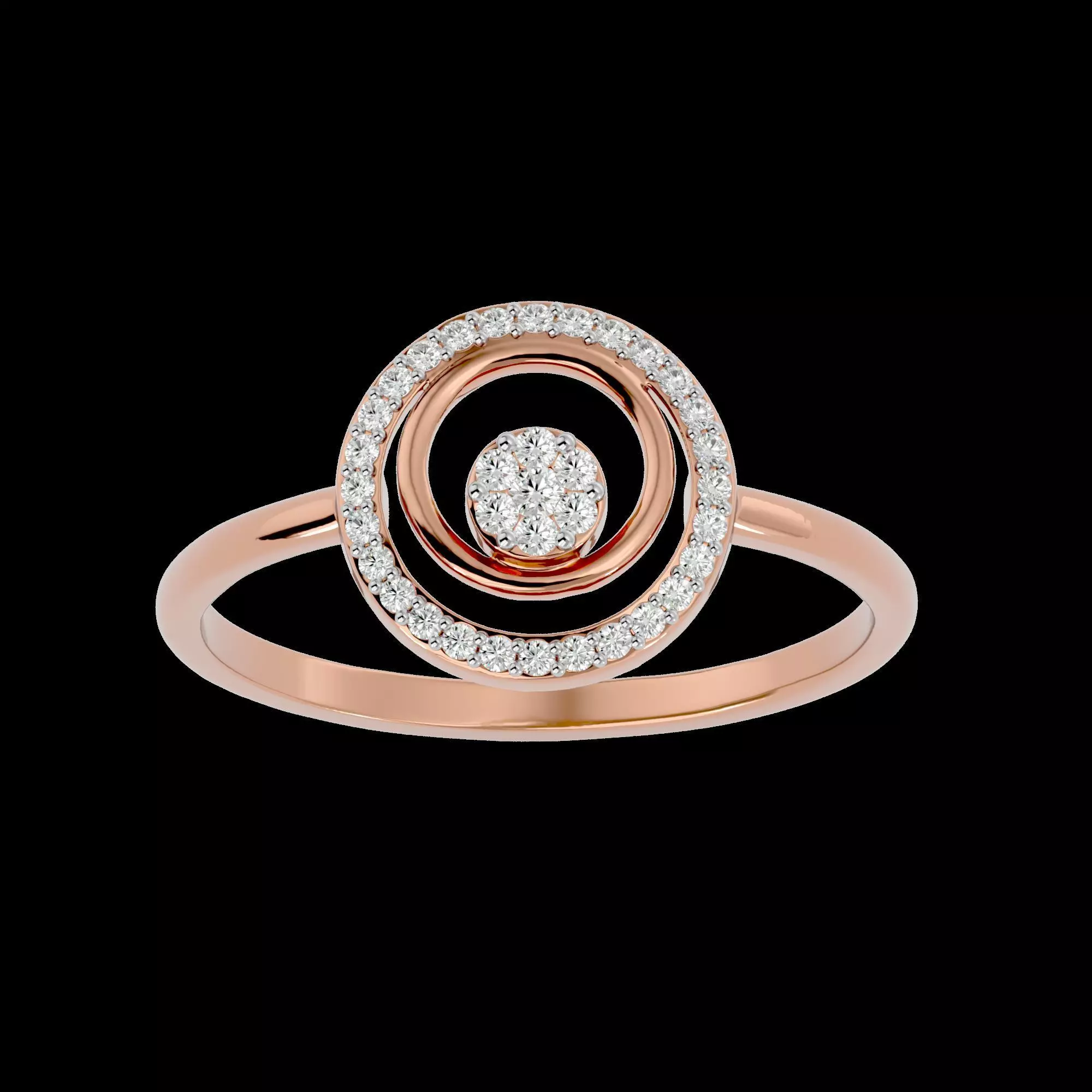 Light Minimalist Diamond Ring Earrings Pendant Set 3D print model_0